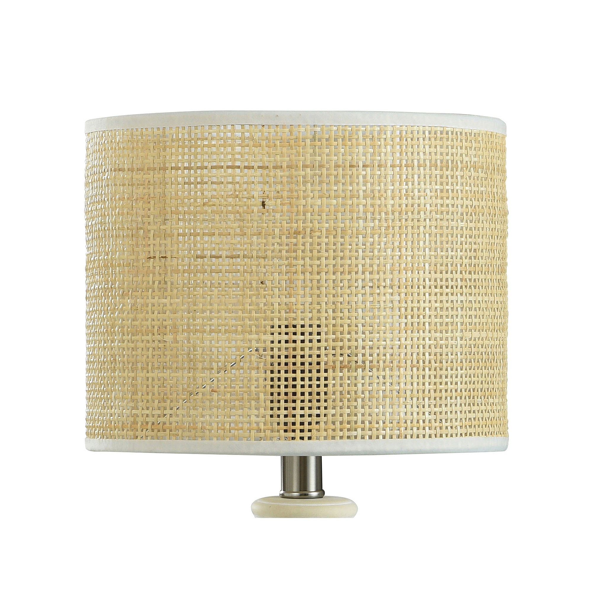 Stylecraft 22 Textured Ceramic With Rattan Hardback Shade Table Lamp TL17101JCDS - WHITE DROPSHIP ONE SIZE