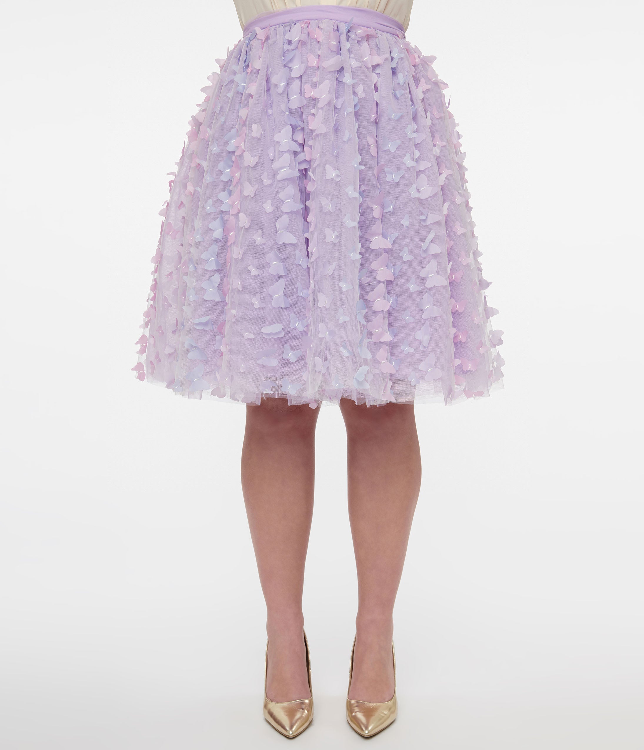 Unique Vintage 1950s Lavender & Blue Butterfly Tulle Sweetie Pie Flare Skirt