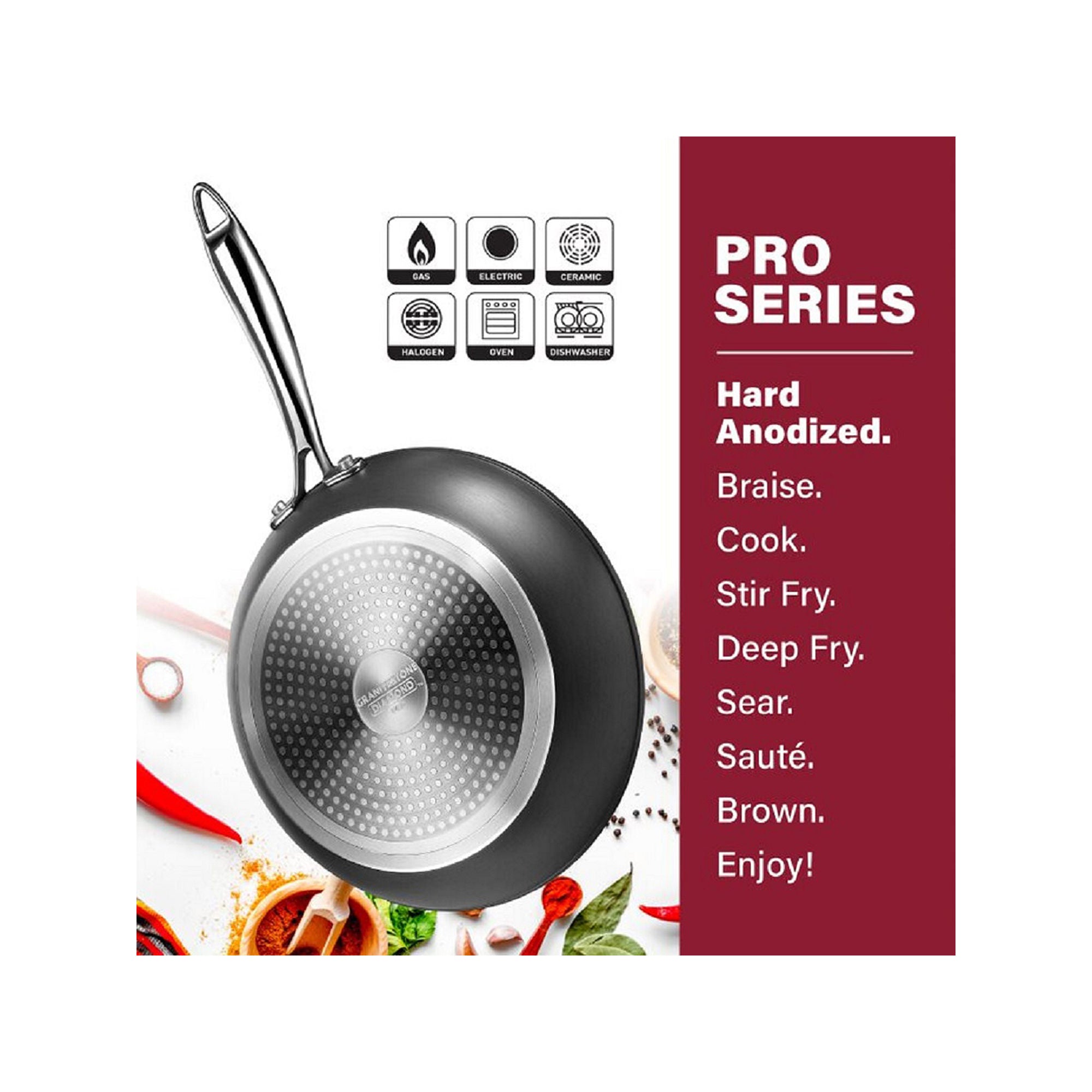 Granitestone Pro Hard Anodized 5-Pc. Nonstick Cookware Set - BLACK ONE SIZE