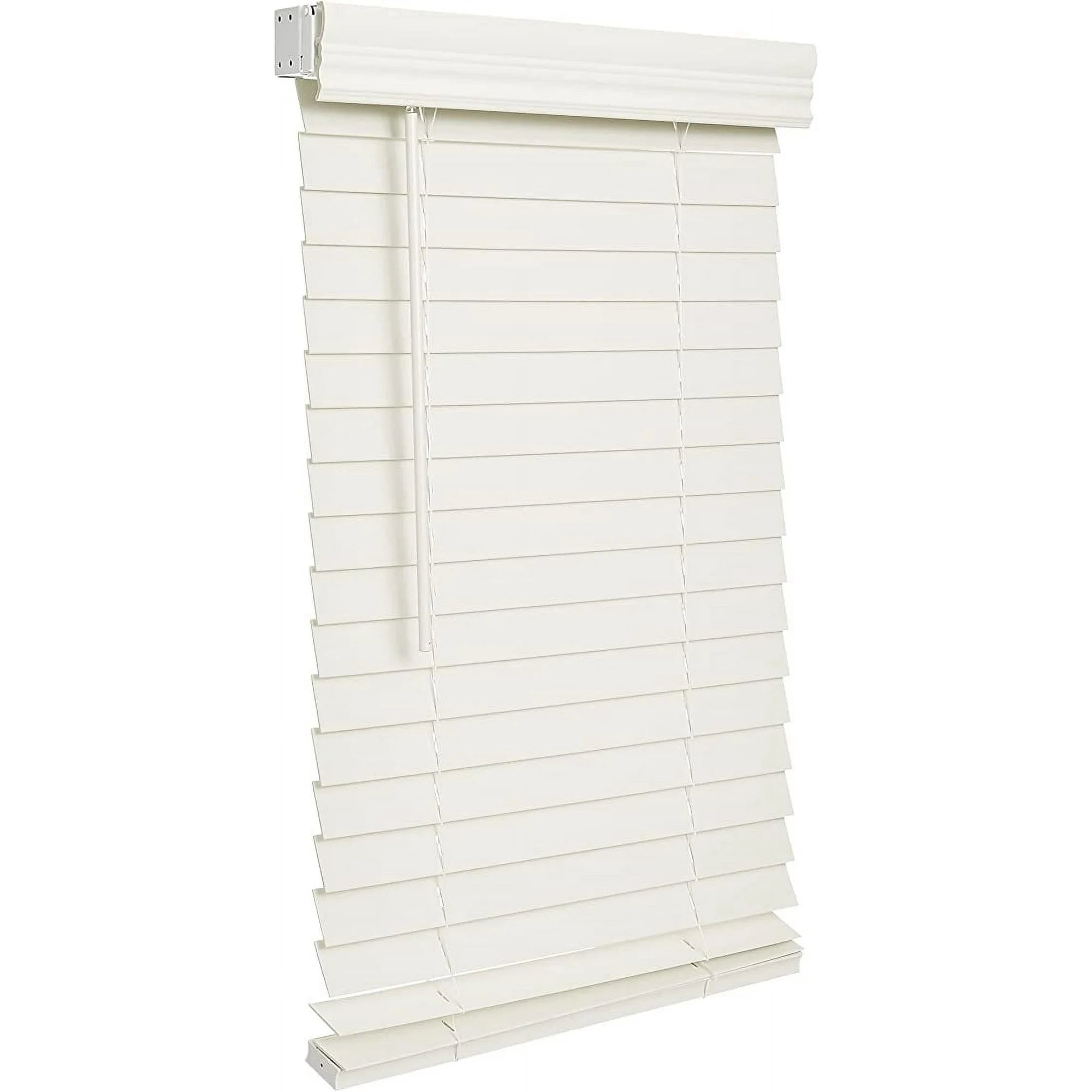 Lotus & Windoware FCX47548WH Cordless 2 Faux Wood Room Darkening Horizontal Blind, 47.5W x 48L, Soft White