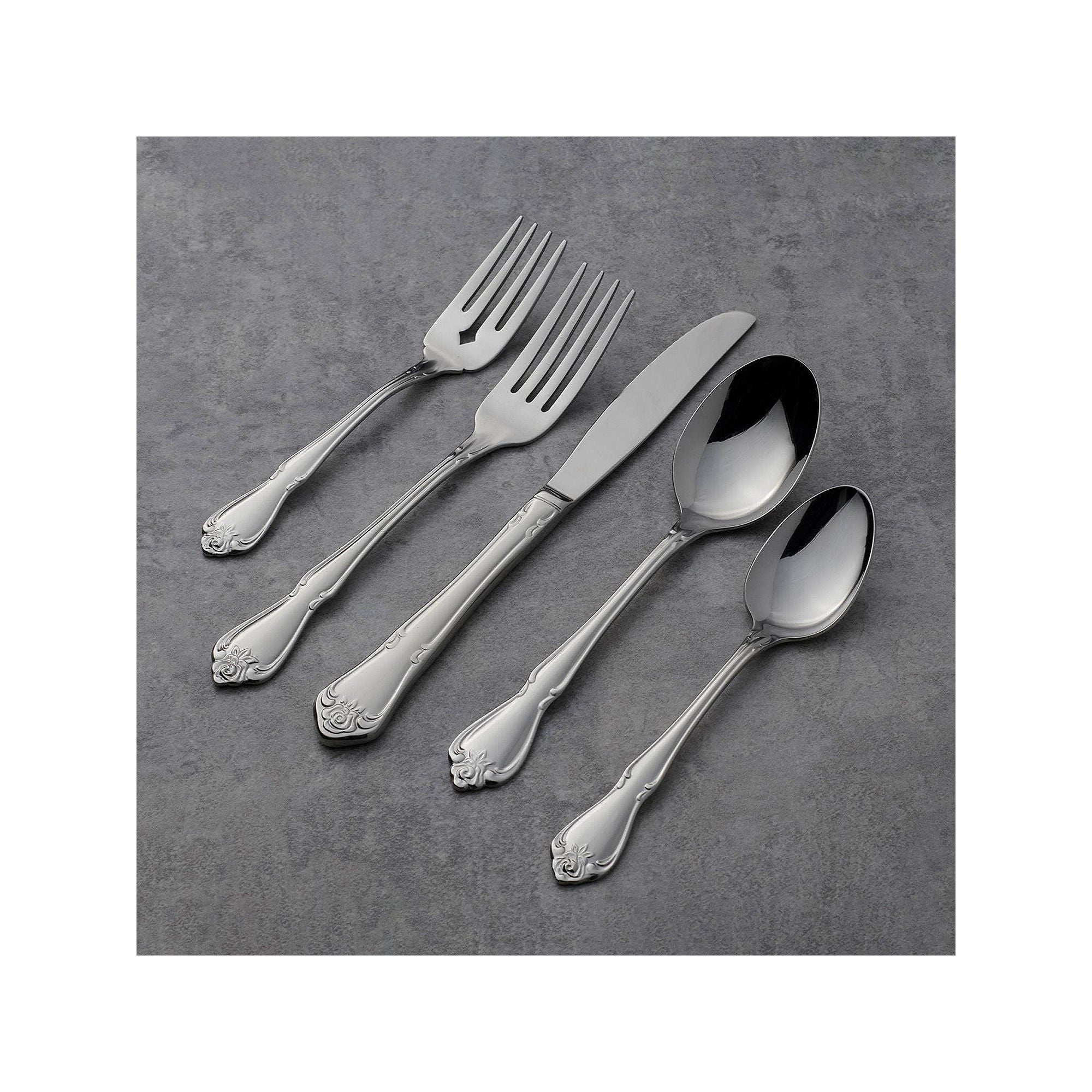 Oneida True Rose 45-Pc. Flatware Set - METALLIC ONE SIZE