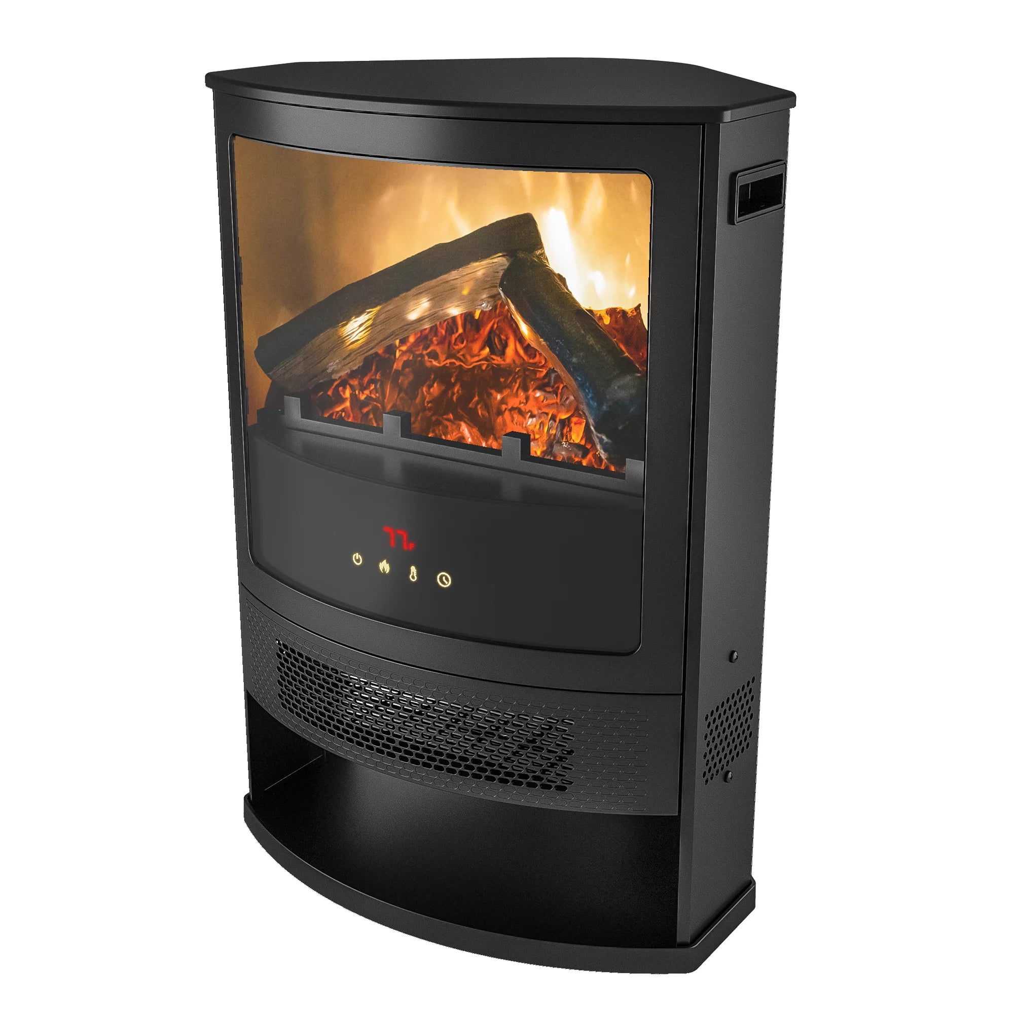 Better Homes & Gardens SHAG-G36E Rounded Corner Electric Fire Stove Heater Black with Remote