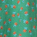 Vintage Style Green Dotted & Red Floral Swing Skirt