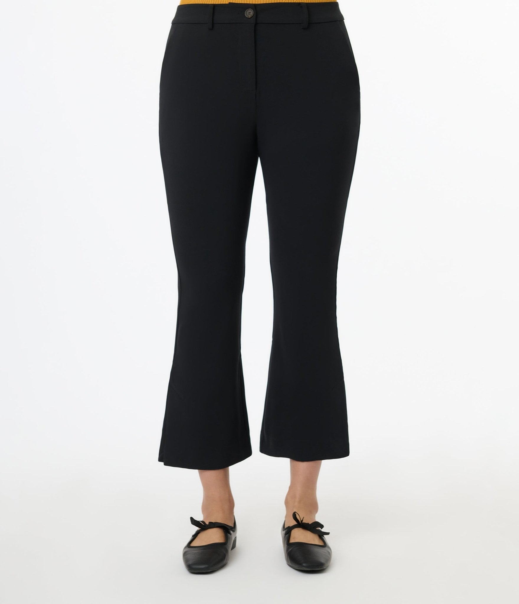 Black Vented Kick Flare Pants