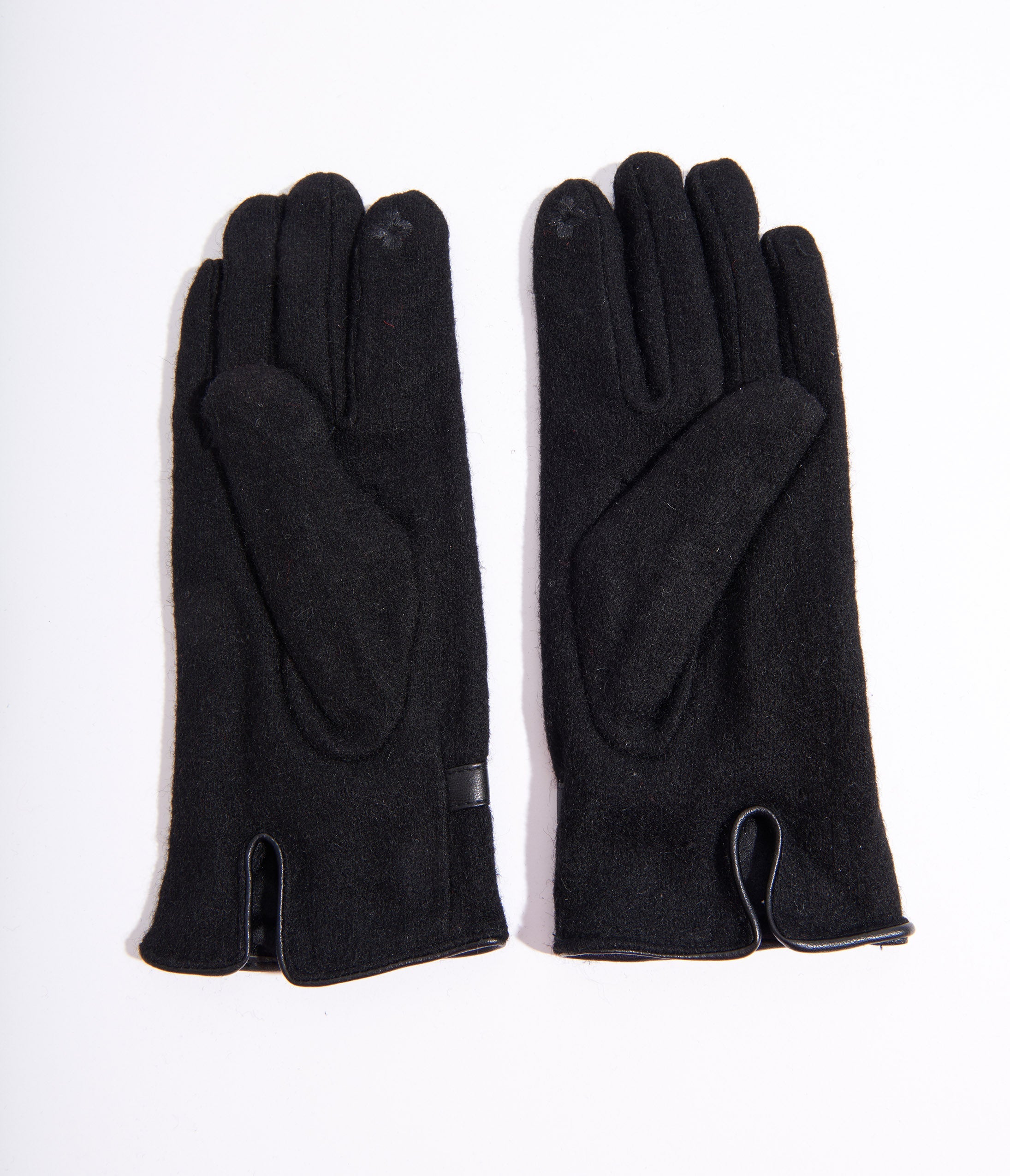 Black Wool Texting Gloves