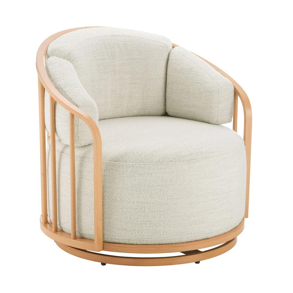 Better Homes & Gardens BH64063027710BO Lillian Swivel Birdcage Chair, Cream Boucle