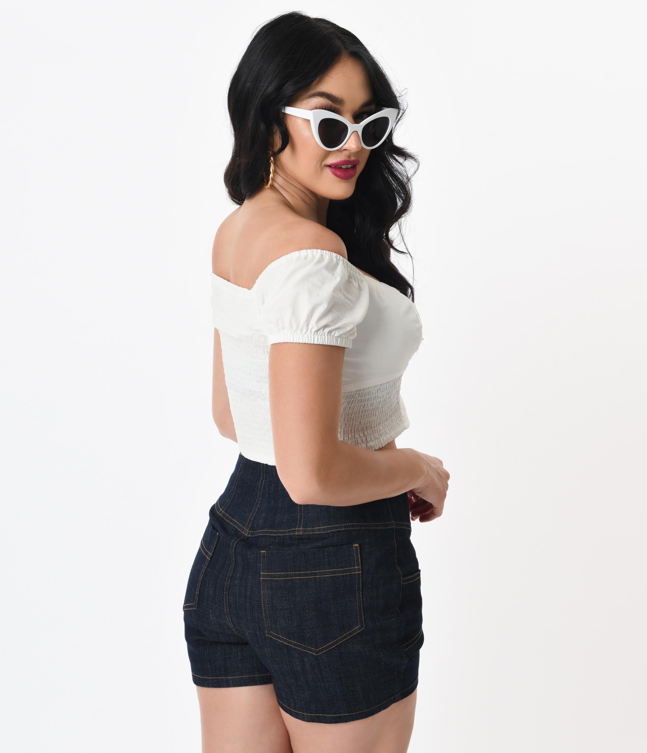 Unique Vintage 1960s White Turner Crop Top