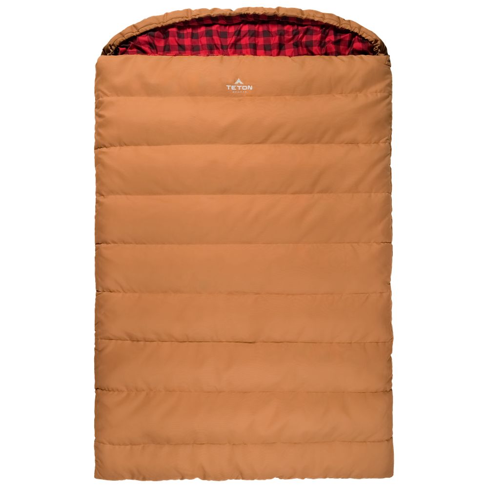 TETON Sports 10061 Sports Bridger 20 F Canvas Mammoth Double Sleeping Bag - Pecan/Fox