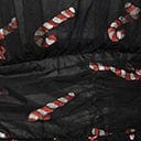 Unique Vintage Black & Glitter Candy Canes Babydoll Dress