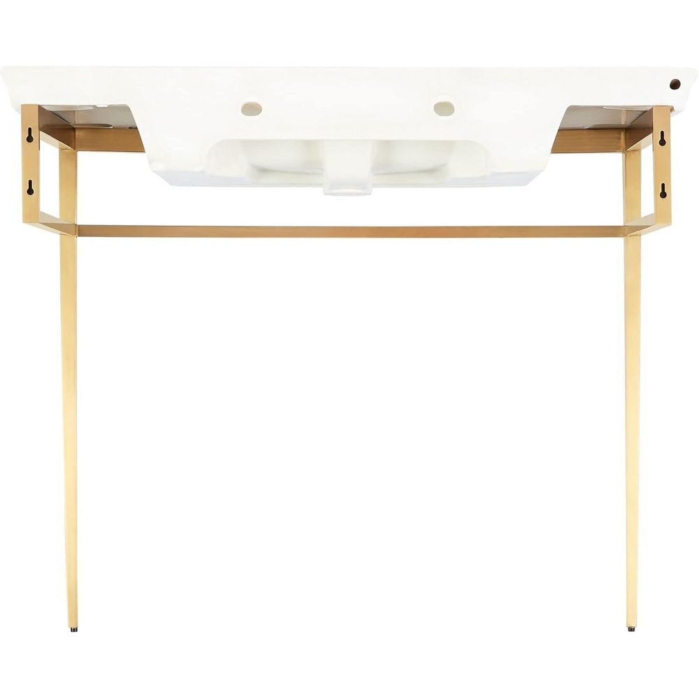 Signature Hardware SH663034BG Olney 40 Vitreous China Console Sink w/ Stainless Steel Base, Brushed Gold