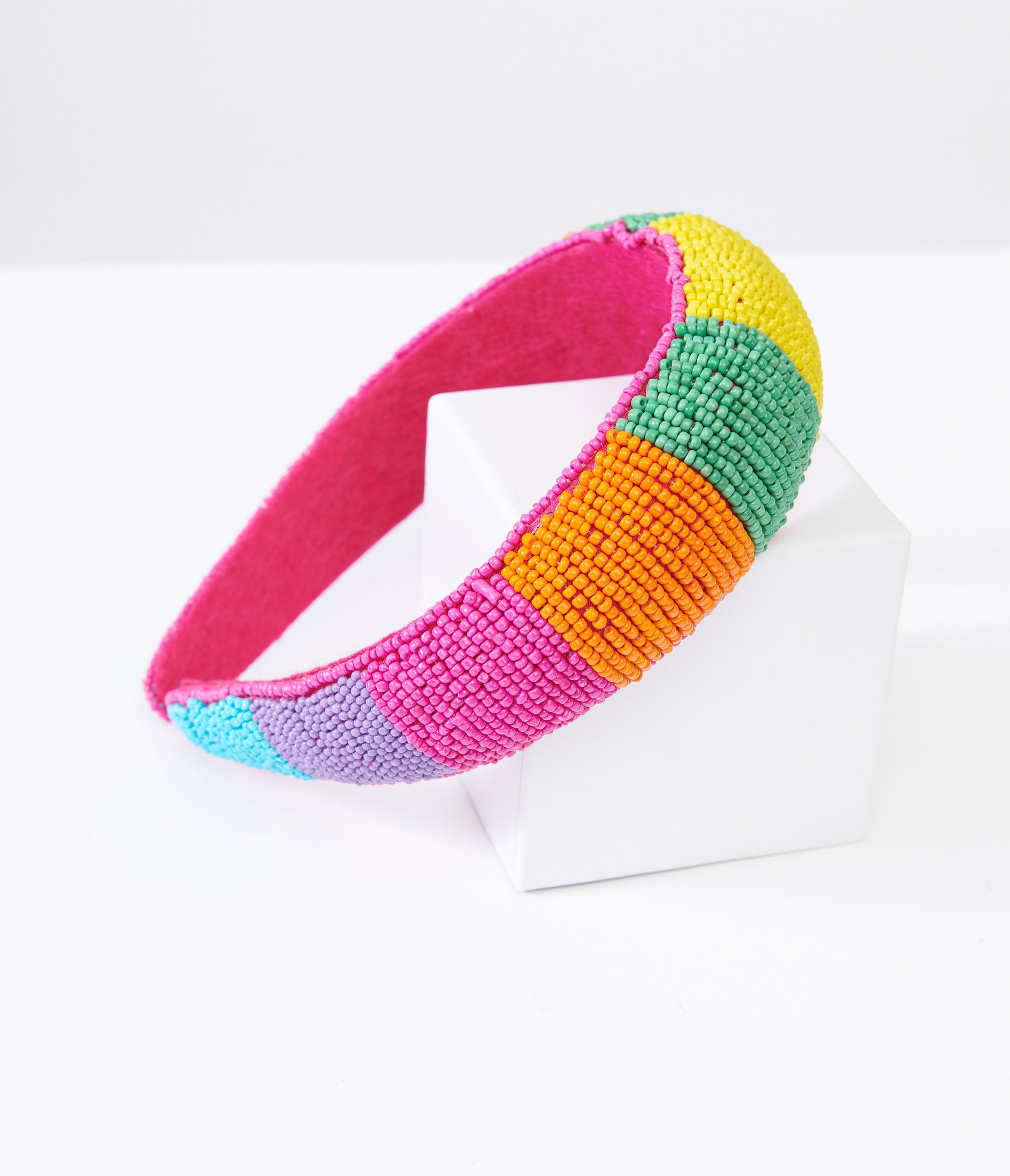 Rainbow Beaded Chunky Headband