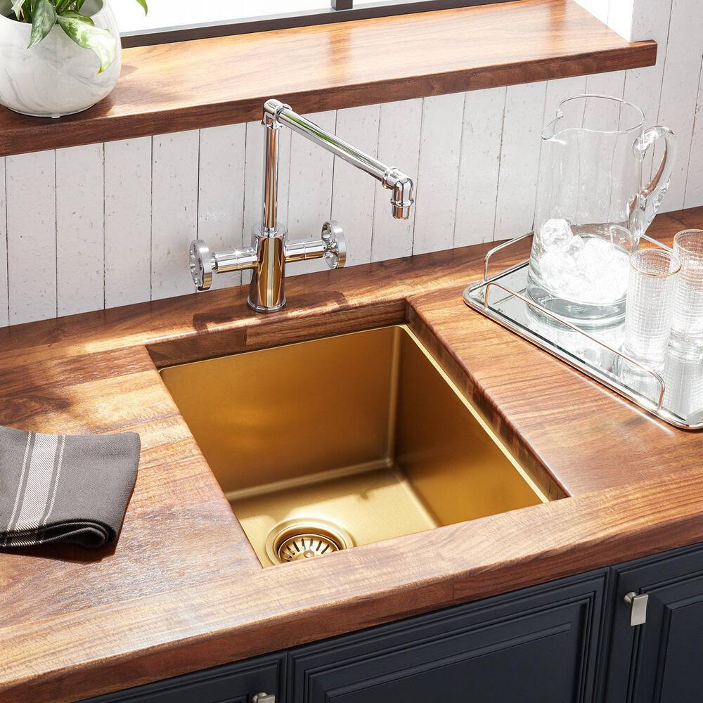 15 x 20 x 9 Prep sink Matte Gold PVD finish, 16 gauge stainless steel- handmade