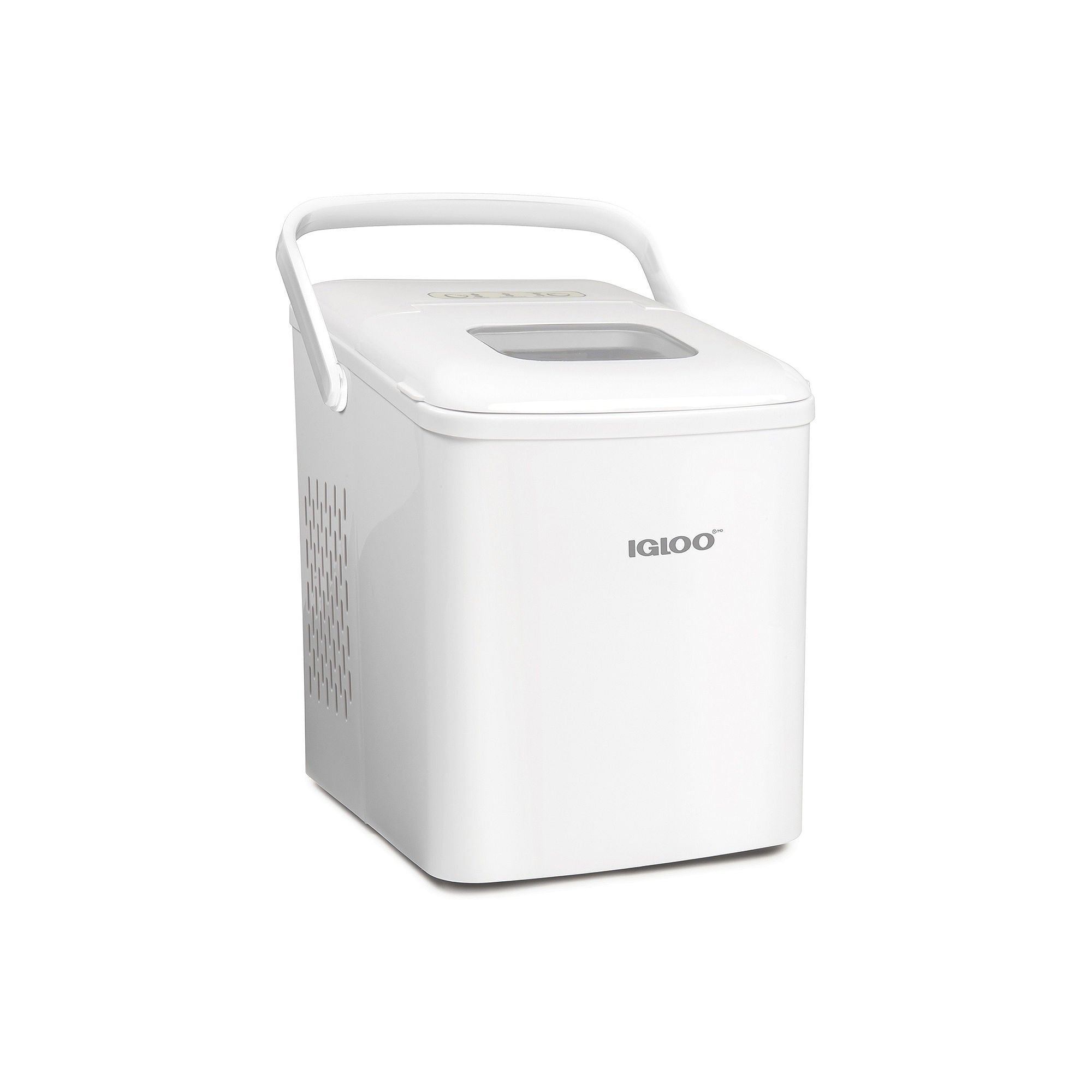 Igloo IGLICEB26HNWH 26 lbs. Self Cleaning Ice Maker with Carrying Handle, White