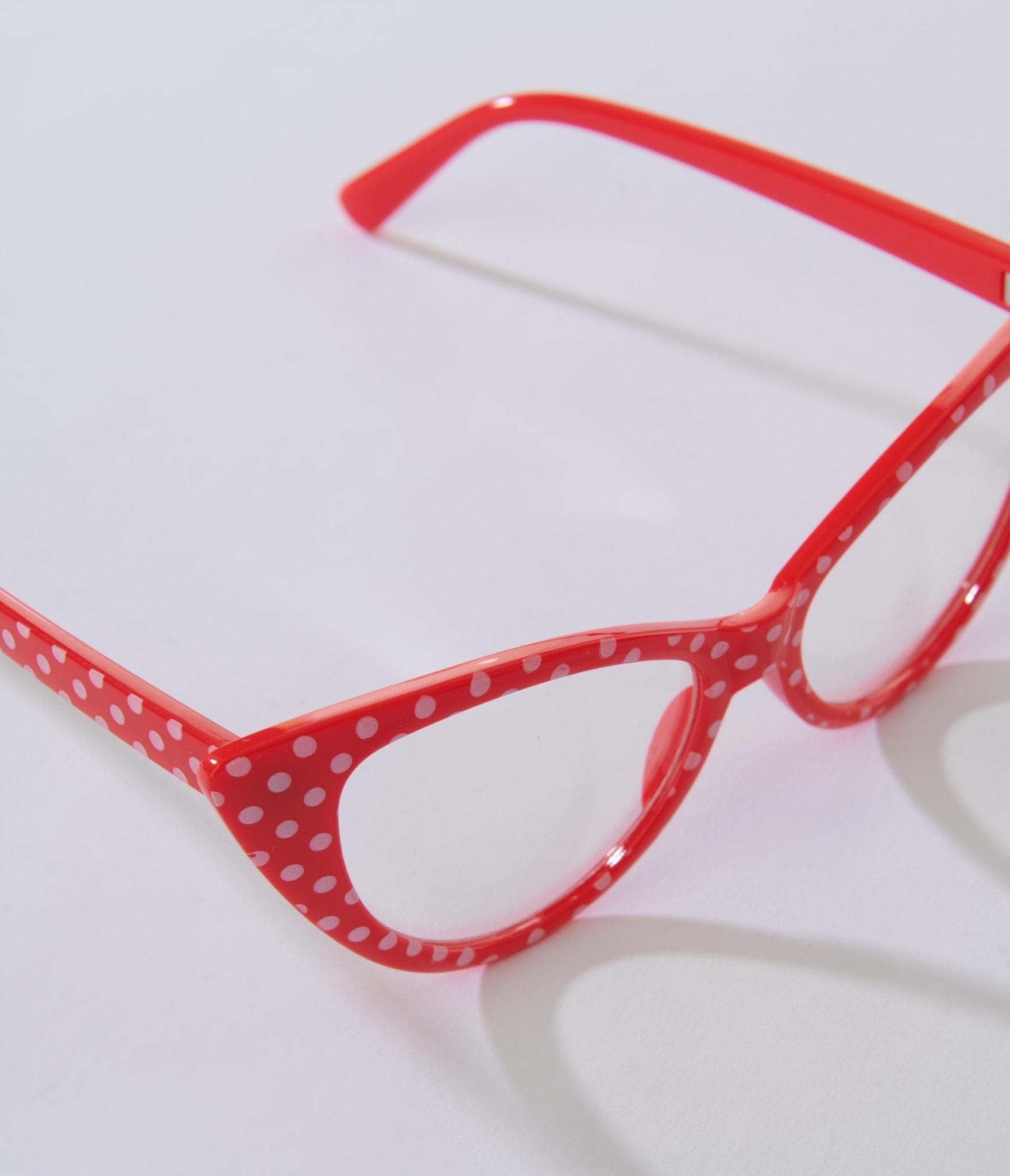 Red & White Polka Dot Cat Eye Glasses