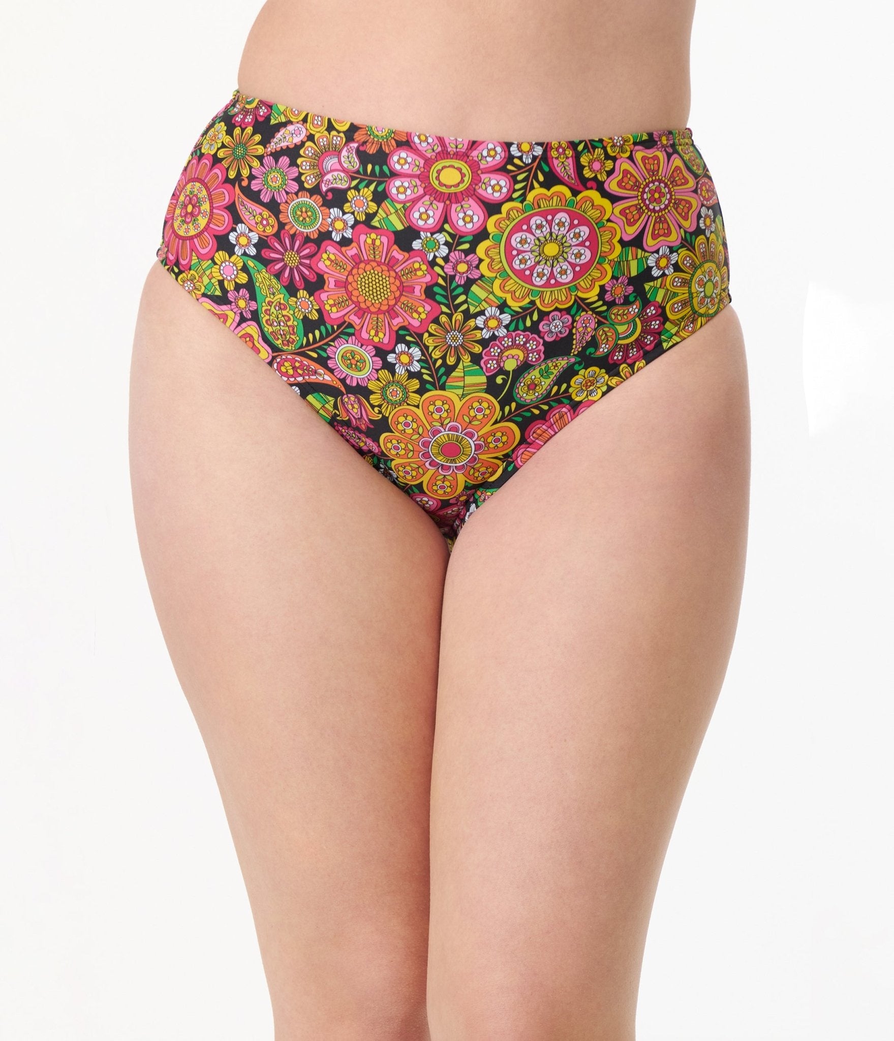 Unique Vintage 1960s Kaleidoscope Floral Daphne Swim Bottoms