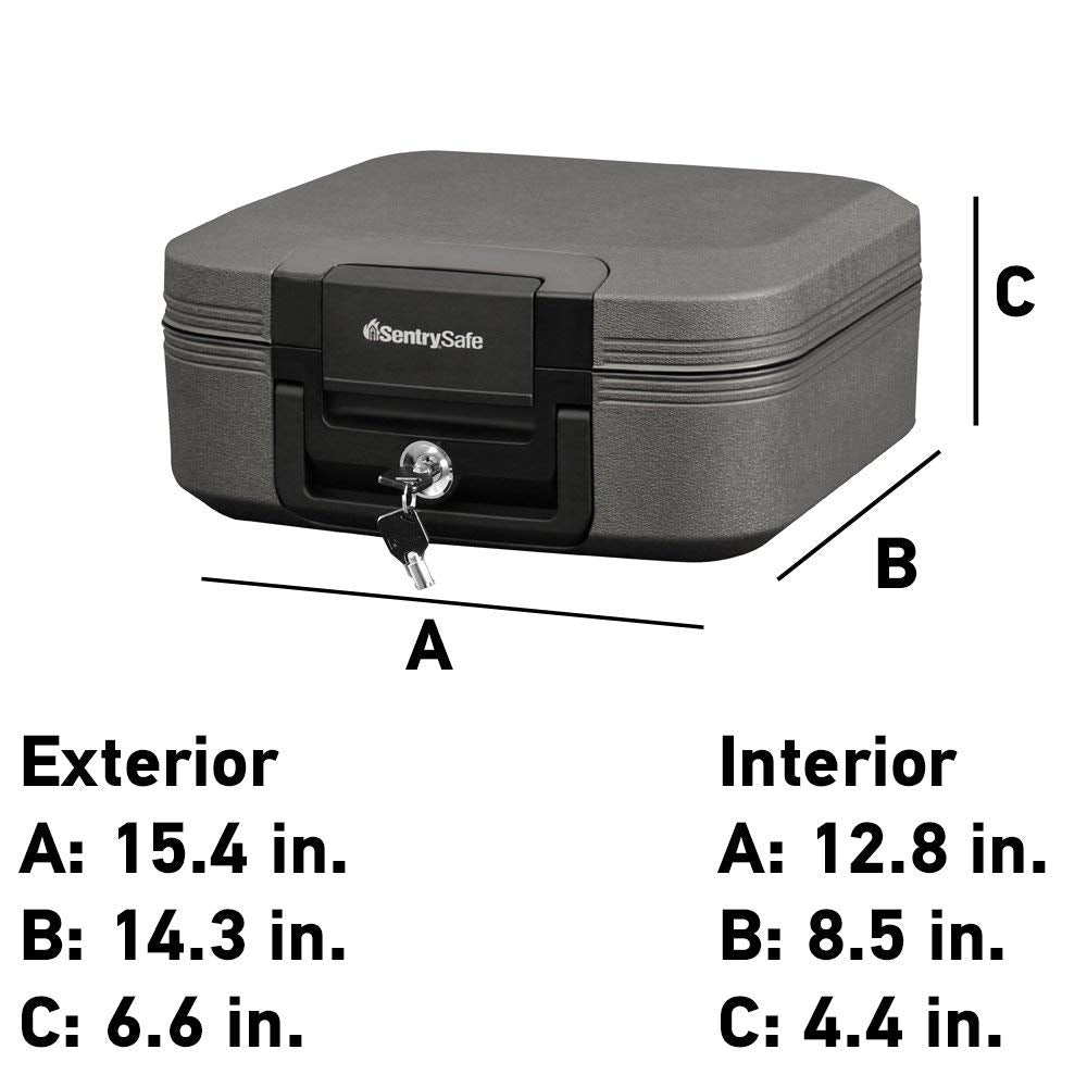 SentrySafe CHW20221 Waterproof Fire Resistant Chest, 0.28 Cubic Feet, Medium