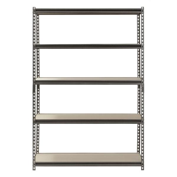 Muscle Rack 5-Shelf Steel Shelving, Silver-Vein, 18 D x 48 W x 72 H