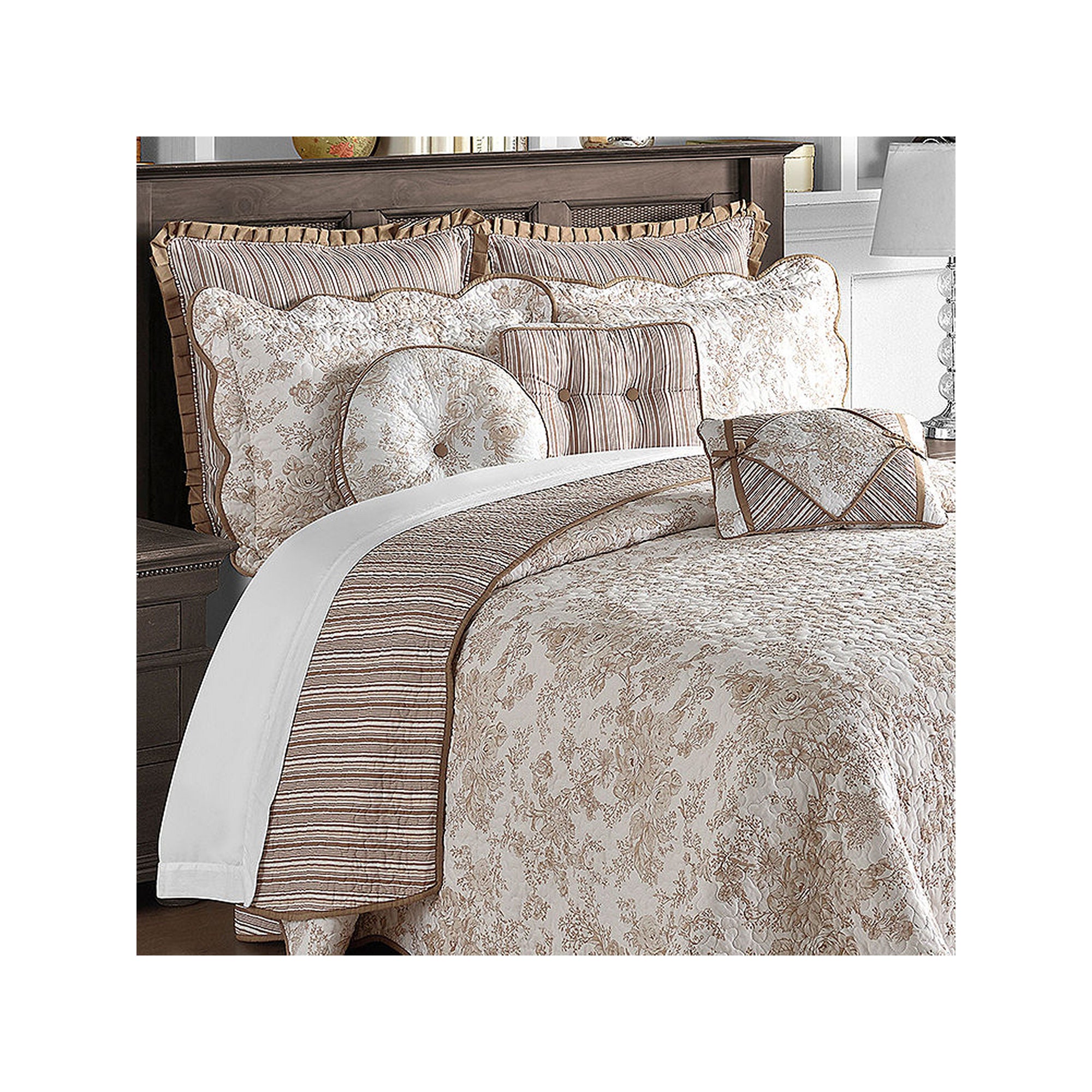 Laurel Manor Toile Garden Bedspread Beige - Twin