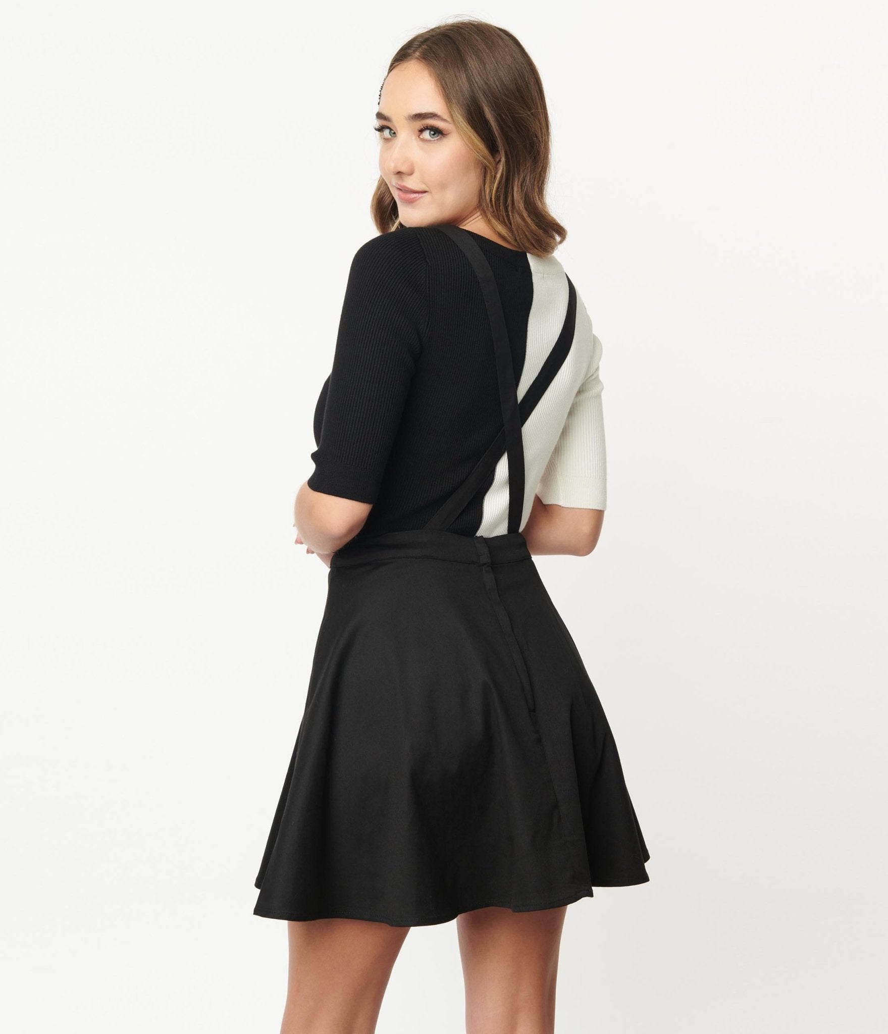 Black Elysium Pinafore Flare Skirt