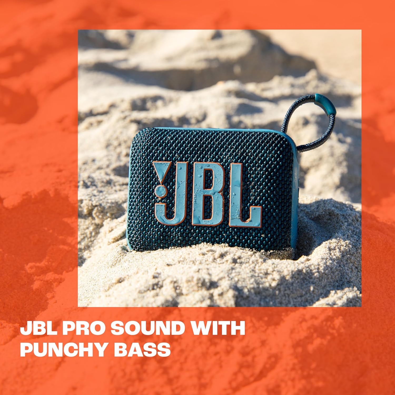 JBL JBLGO4BLUAM Go 4 Ultra-Portable, Waterproof and Dustproof Bluetooth Speaker, Big Pro Sound with Punchy bass, 7-Hour Built-in Battery, Made in Part with Recycled Materials (Blue)