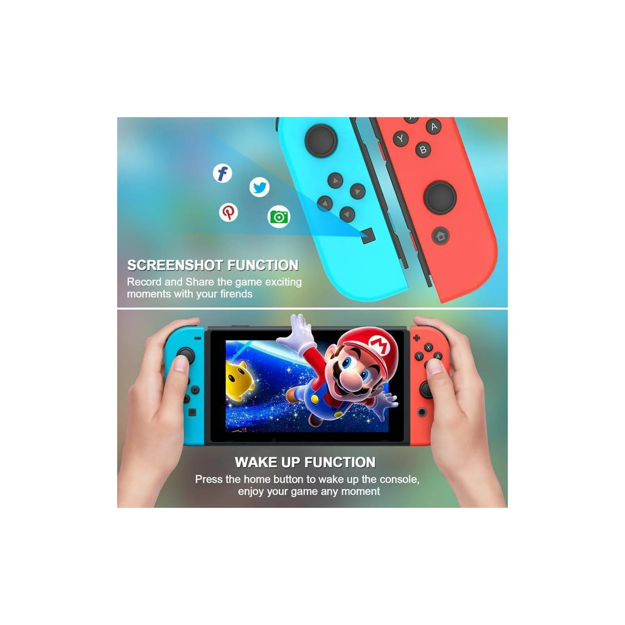 NIDISETPJAS Joy Cons for Nintendo Switch/OLED/Lite