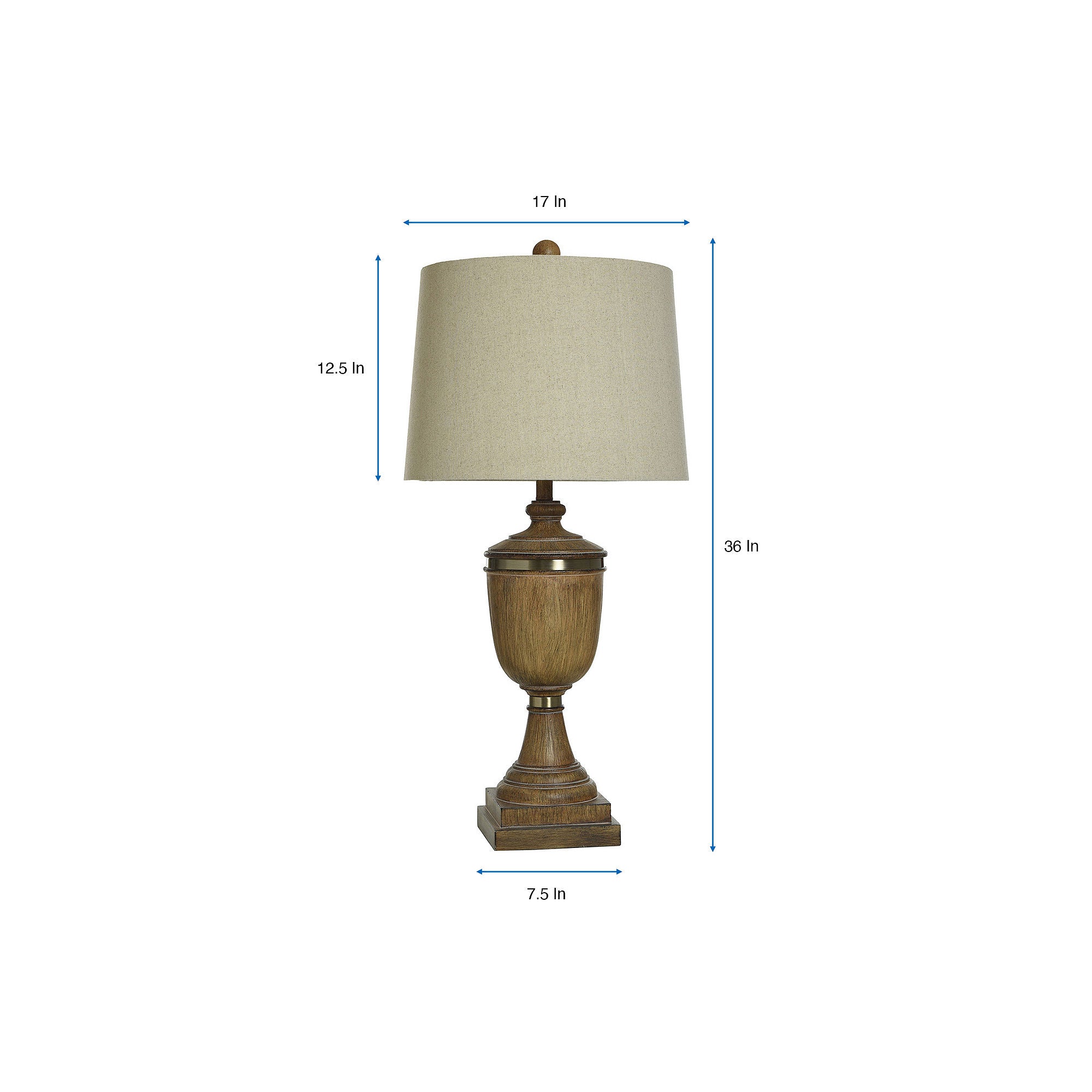 Stylecraft 36 Napoleon Table Lamp - MD BROWN ONE SIZE