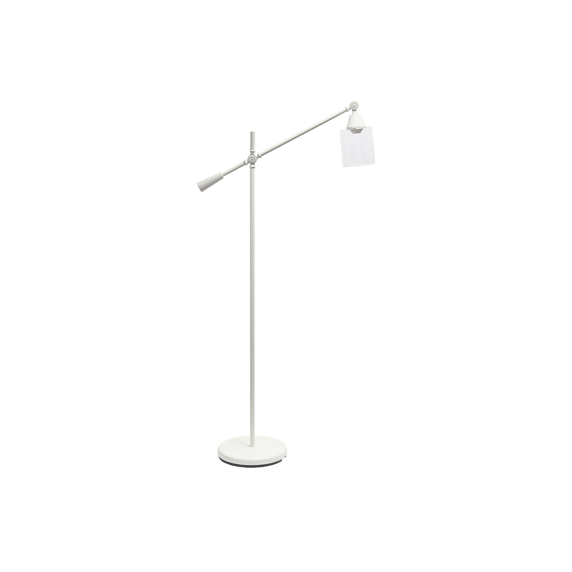 Asstd National Brand Lalia Home Swing Arm Floor Lamp With Clear Glass Cylindrical Shade - WHITE ONE SIZE