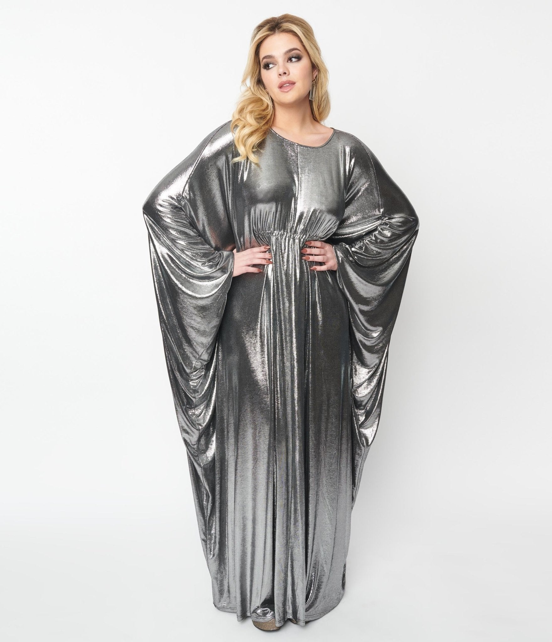 Smak Parlour 1970s Silver Batwing Caftan