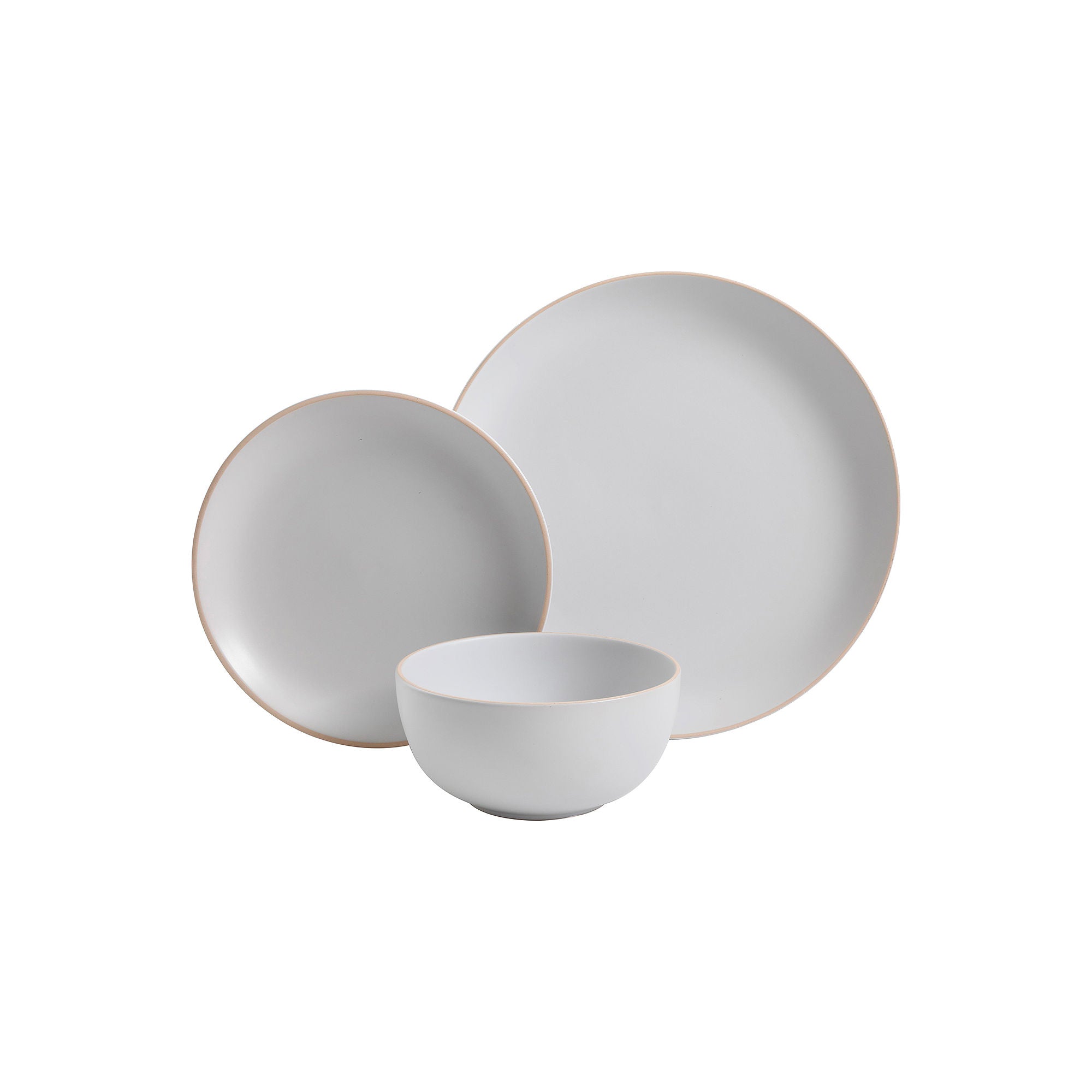 Gibson Rockaway White 12-Pc. Stoneware Dinnerware Set - WHITE ONE SIZE