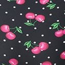 Unique Vintage Plus Size Black & Hot Pink Cherry Pin Dot Monroe Swim Top