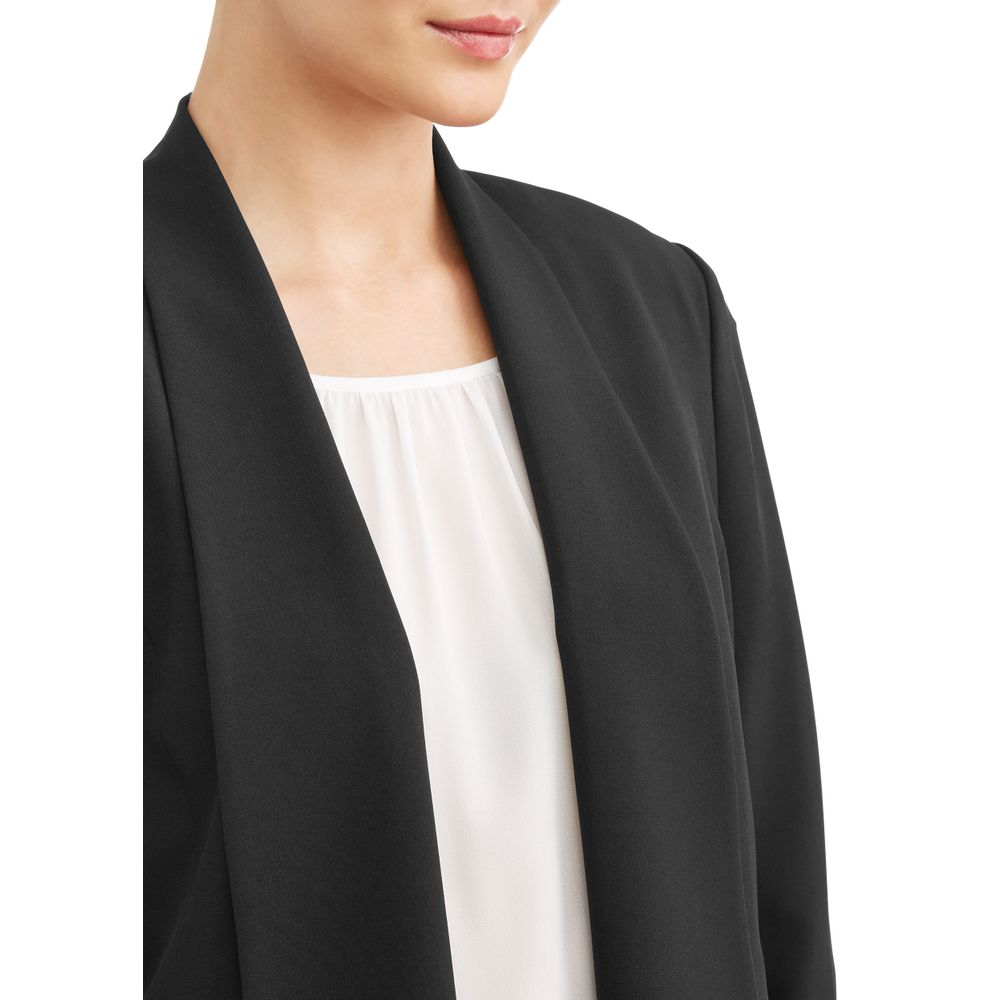 Evan Picone Womens Crepe Jacket, Black