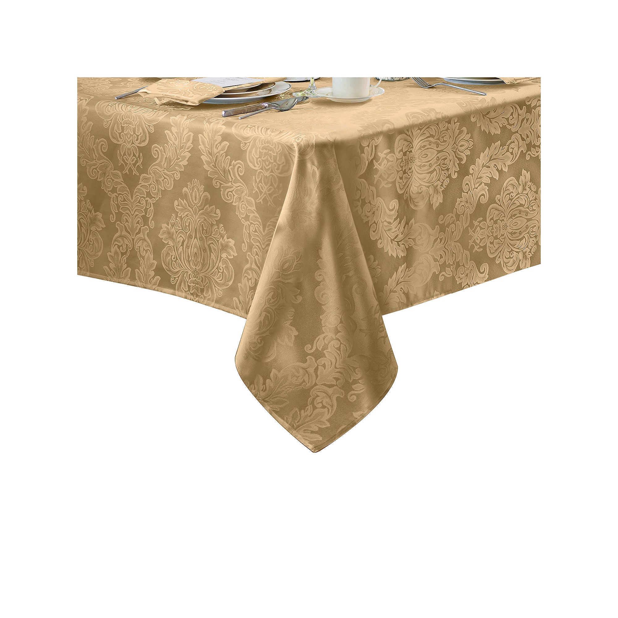 Elrene Home Fashions Barcelona Jacquard Damask Tablecloth - GOLD ONE SIZE