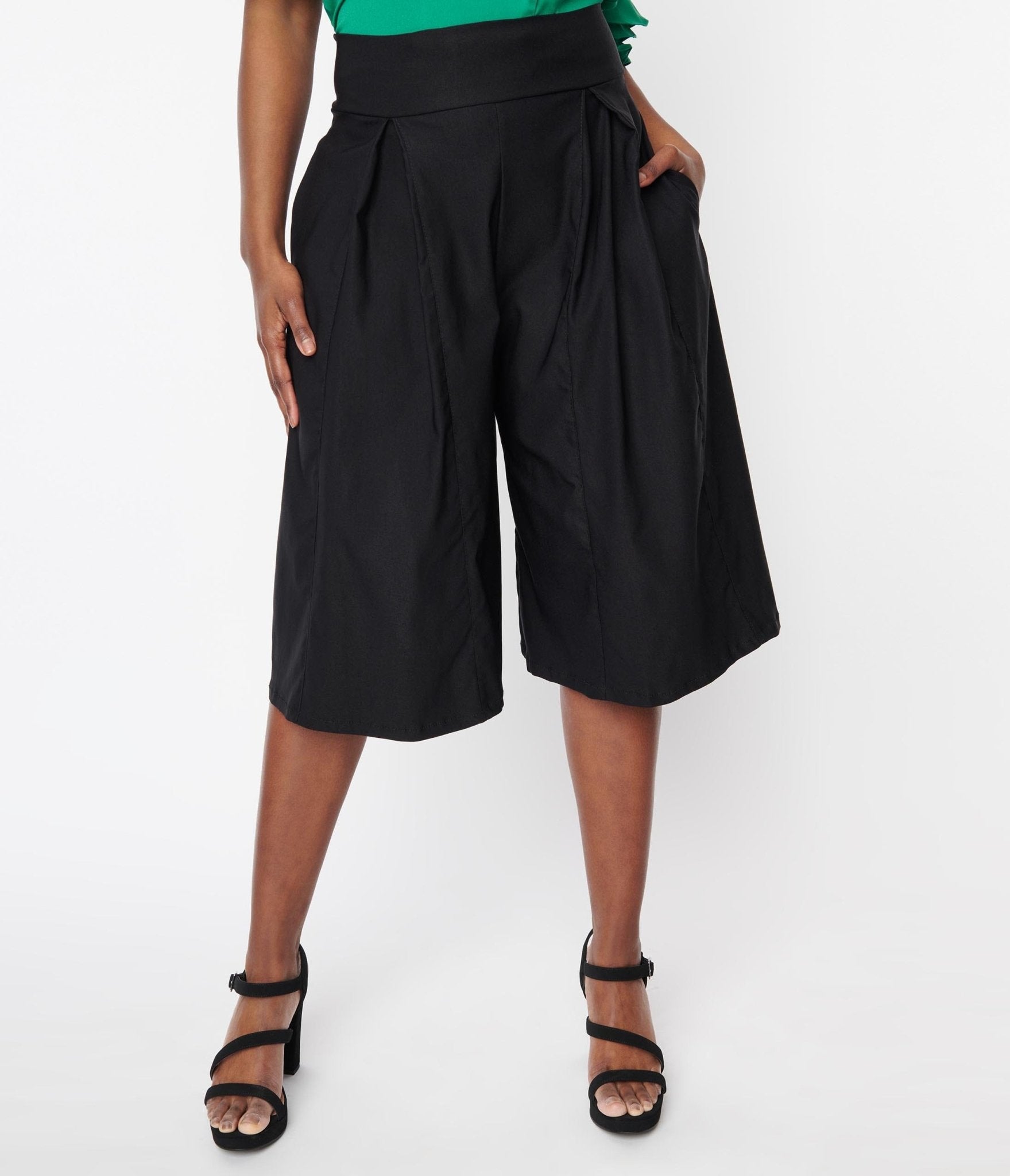 Black Wide Leg Abigail Culotte Pants