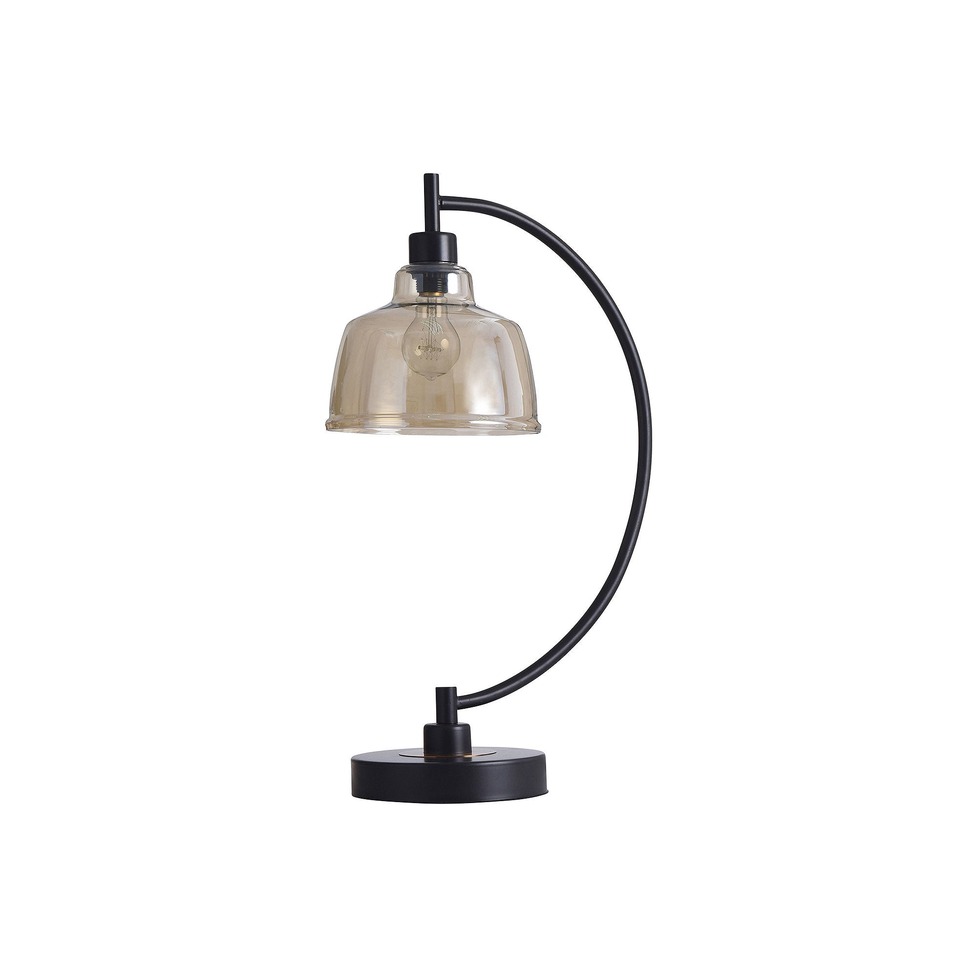 Stylecraft Black Water Glass Pendant Shade Steel Table Lamp - BLACK GOLD ONE SIZE