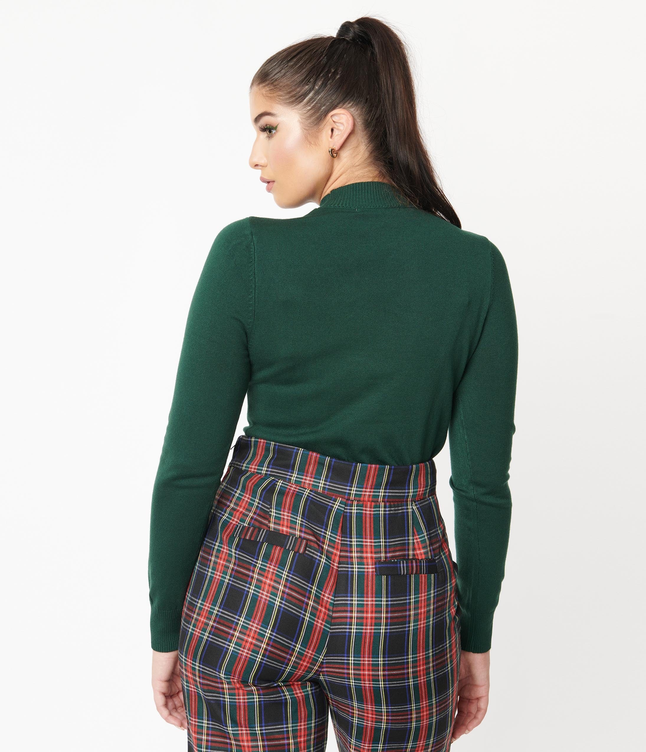 Collectif Green Heart Stopper Knit Sweater