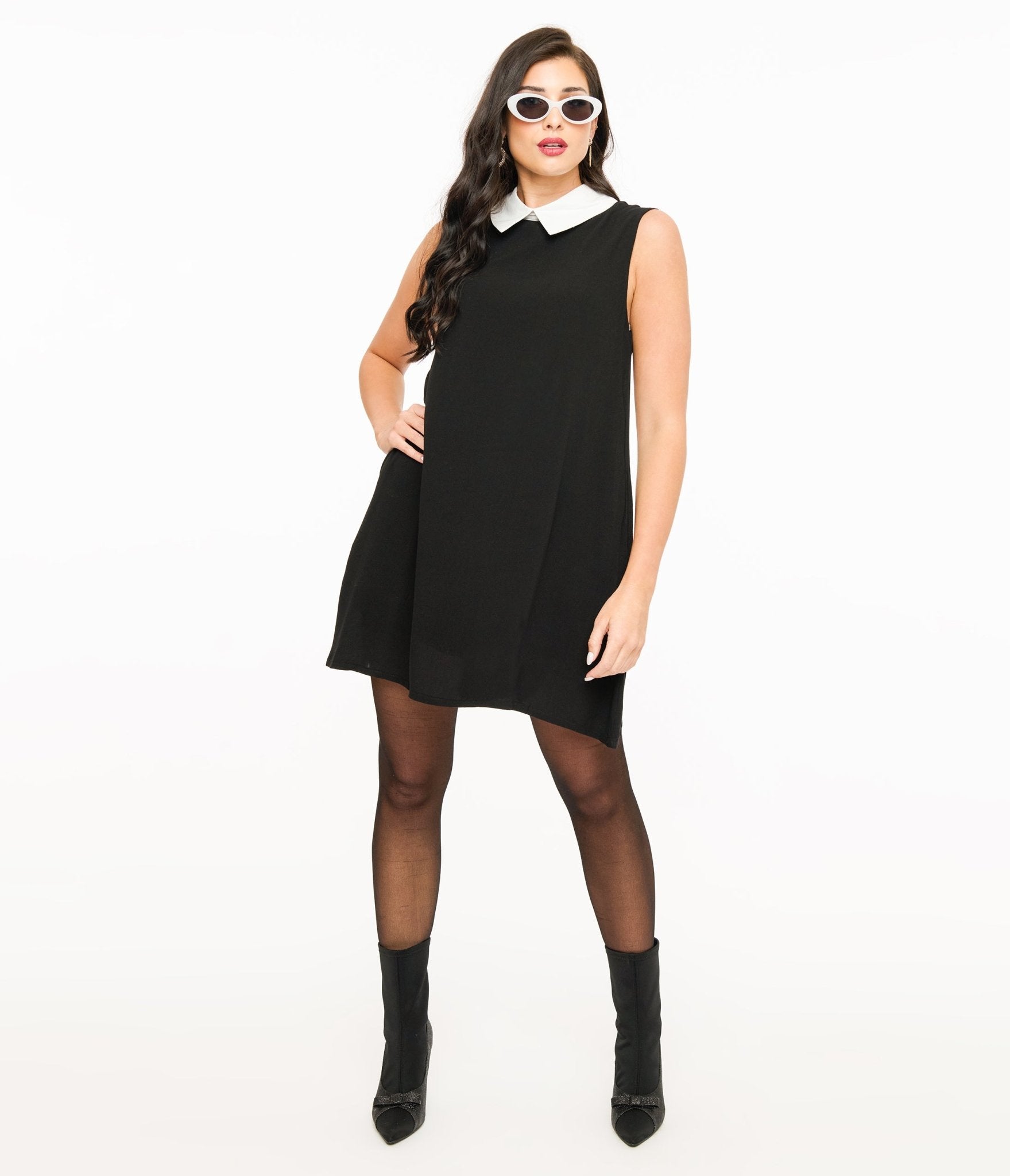 Black & White Collar Mini Dress