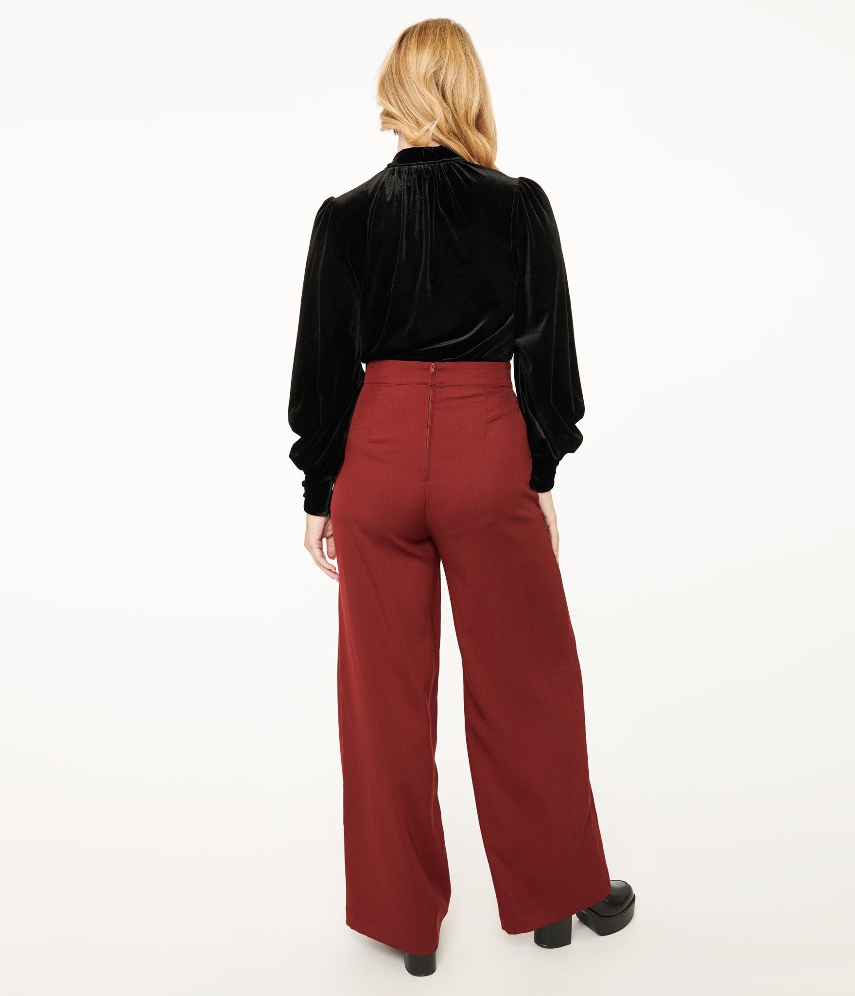 Unique Vintage 1940s Merlot High Waist Pants