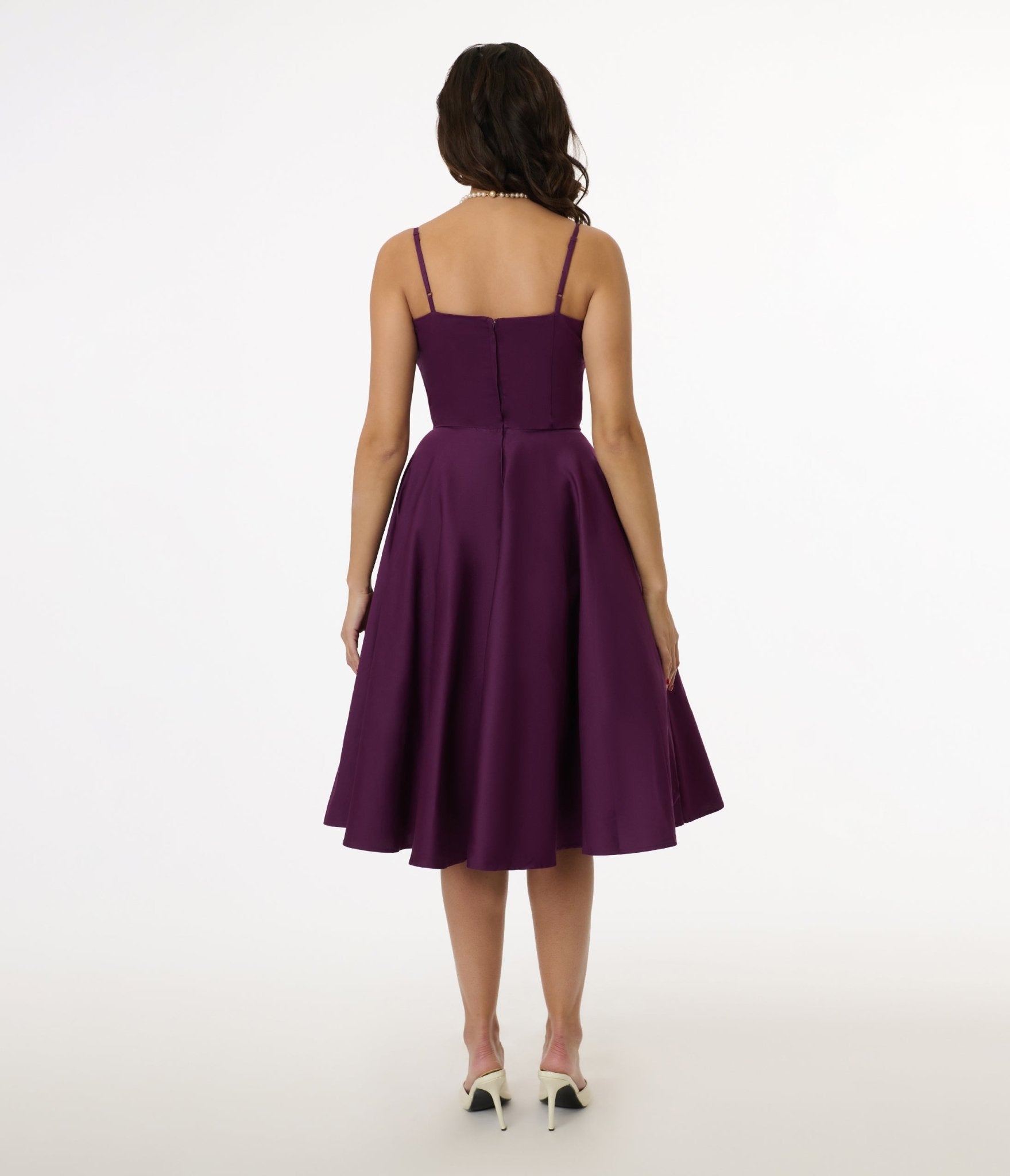 1950s Aubergine Peggy Swing Dress