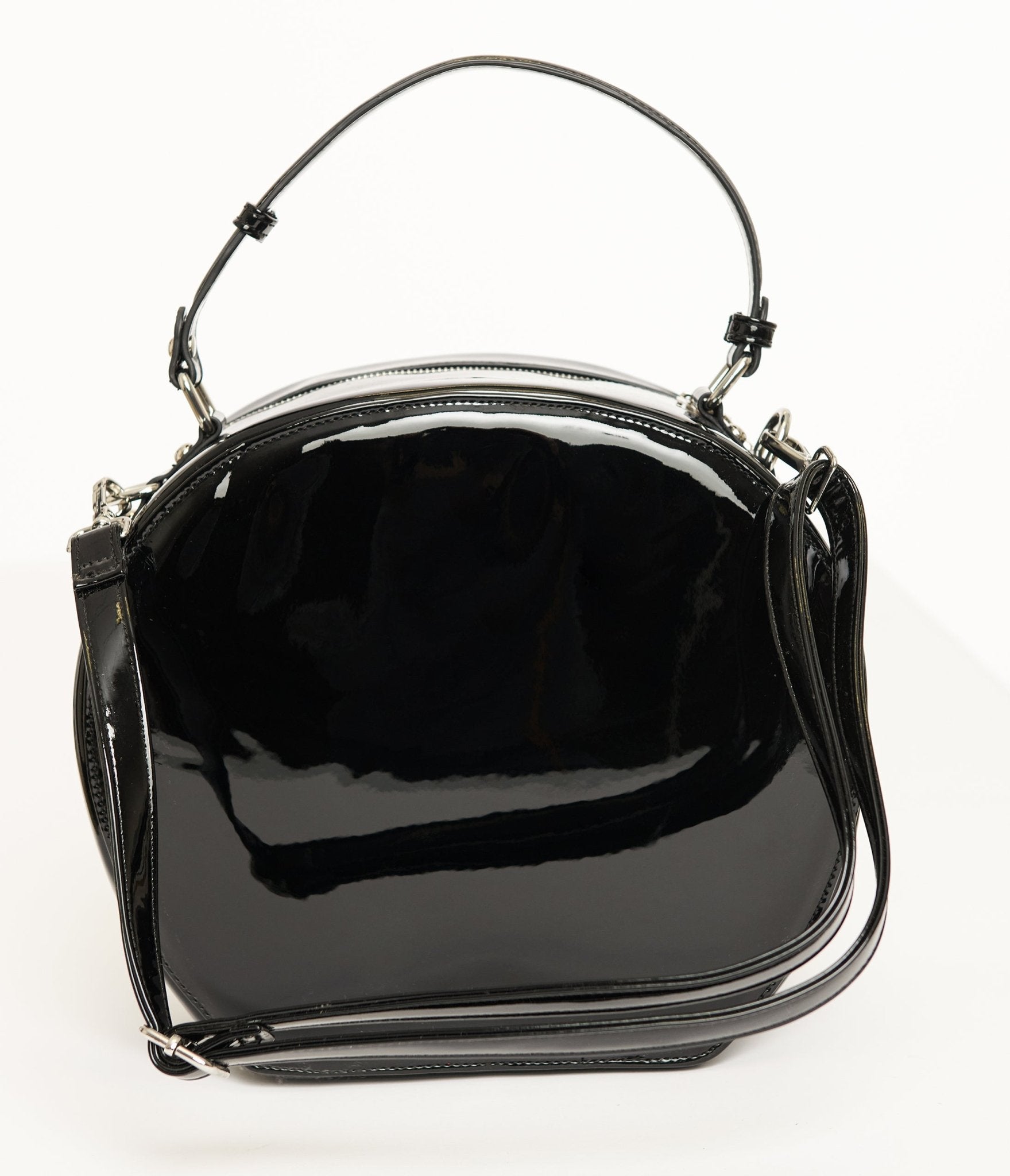 Barbie x Unique Vintage 1960s Black Leatherette Circle Bag