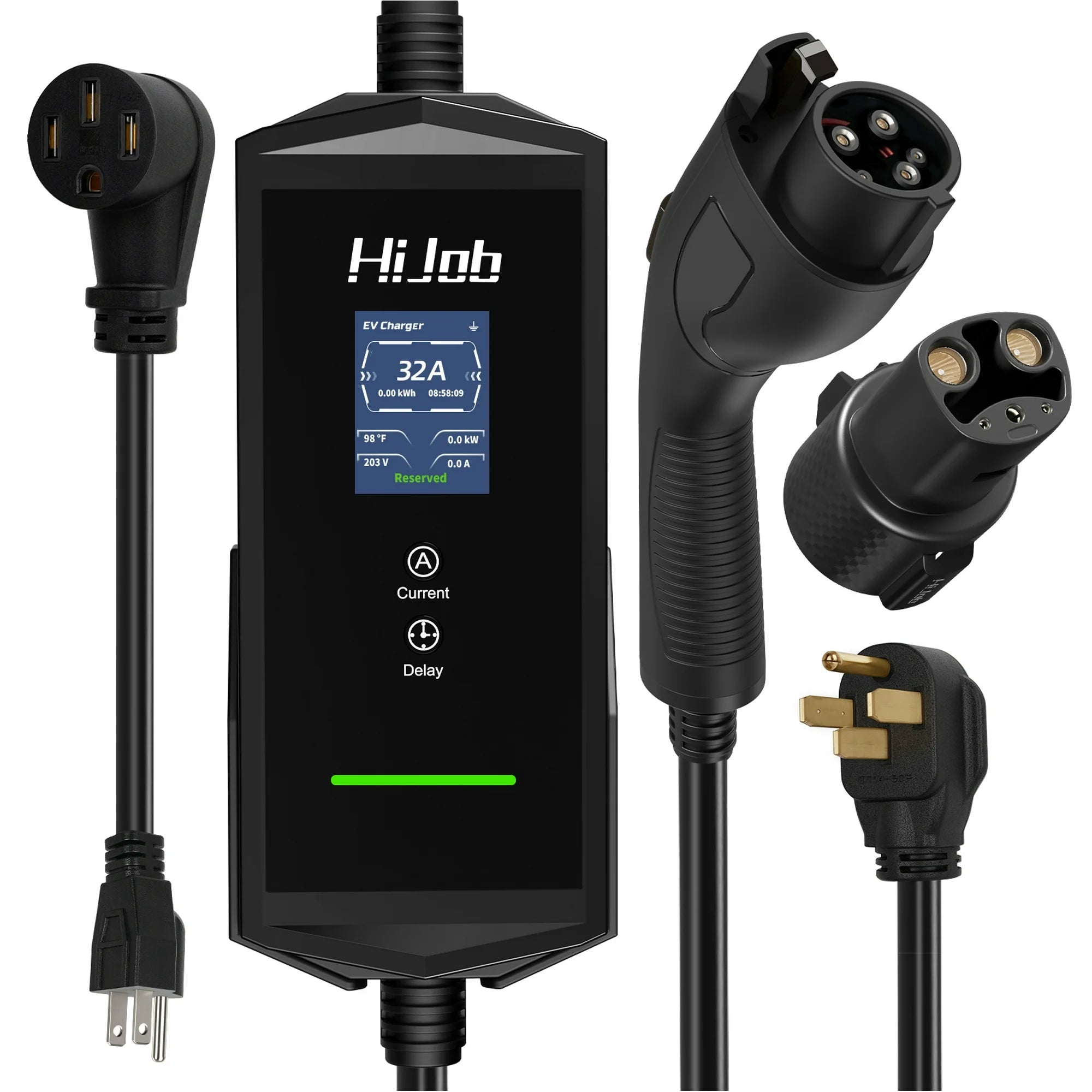 HIJOB GC007-B1-0001 Level 1 & 2 40A Portable Wall EV Charger with 25FT Cable