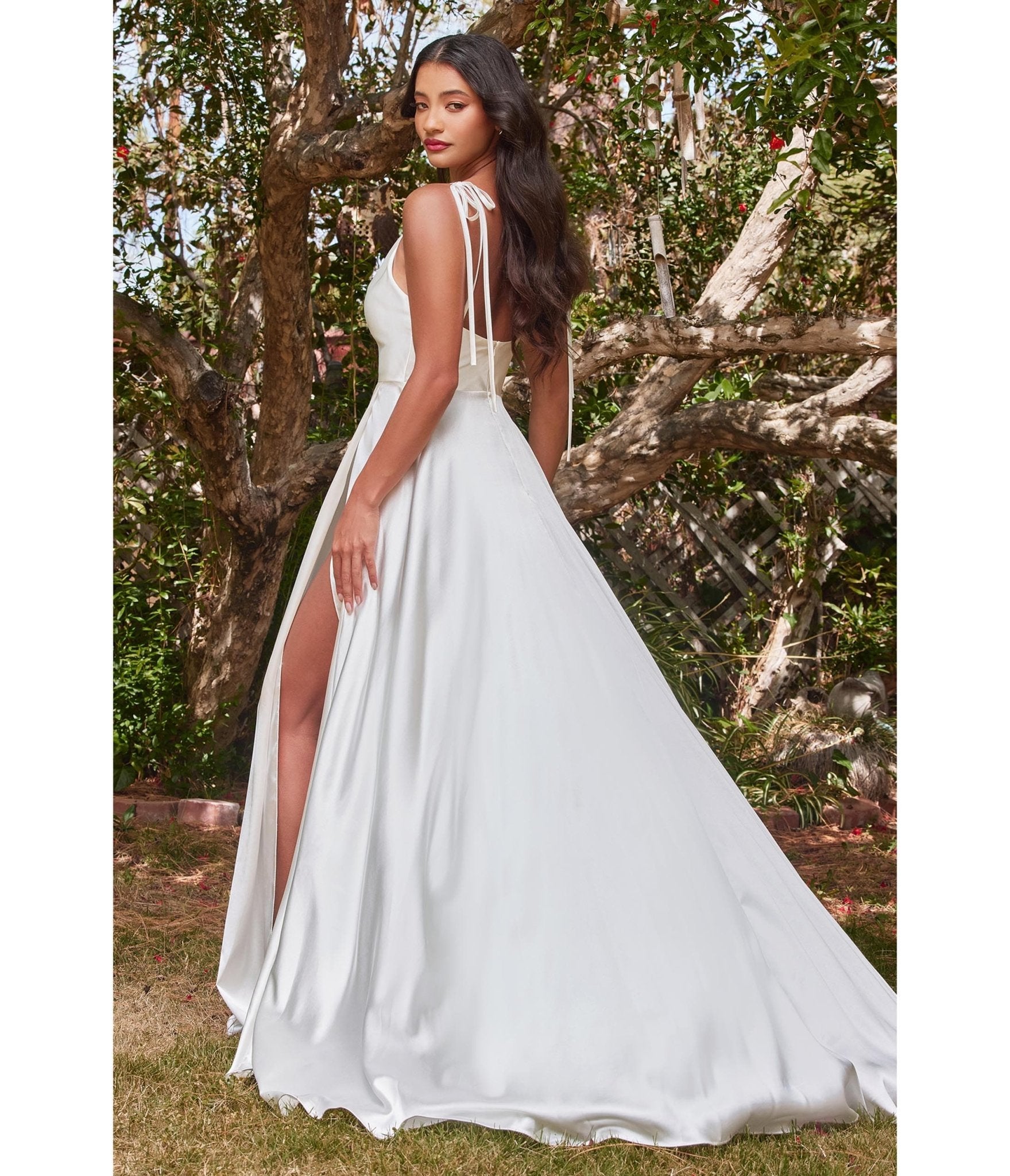 Ladivine by Cinderella Divine White Liquid Satin Bridal Dress