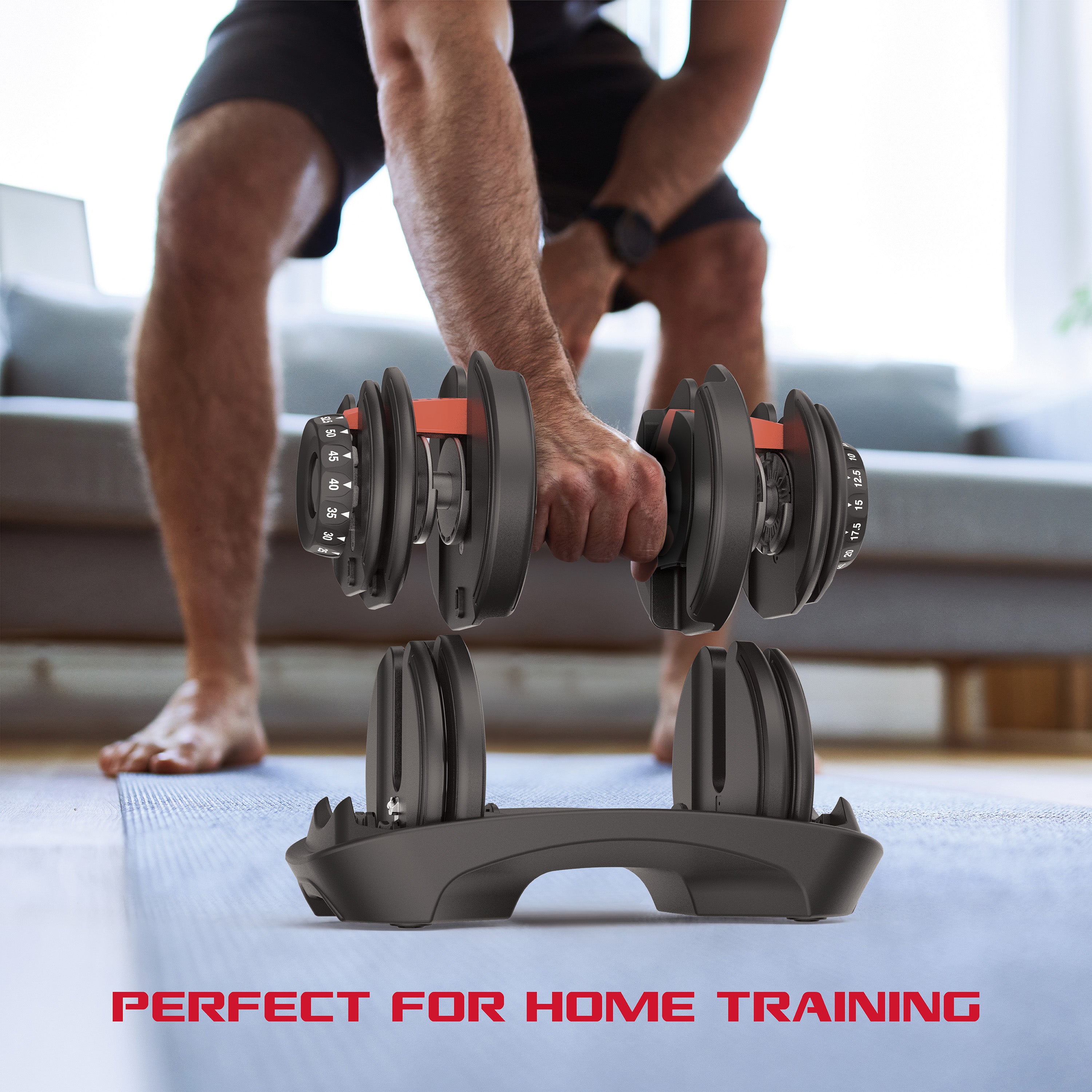 FitRx 8361 uick Select Adjustable Smart Dumbbell, 5-52lbs.