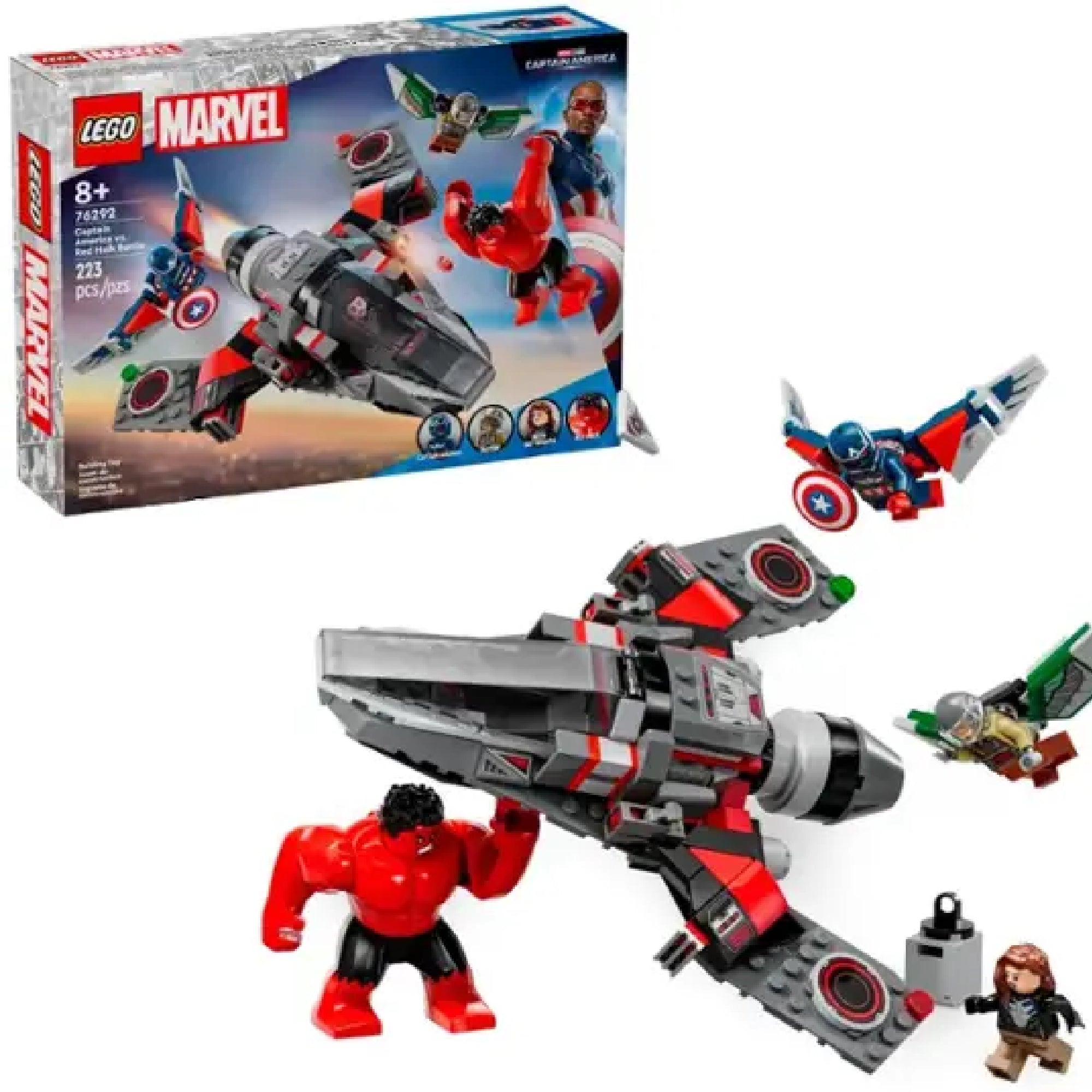 LEGO 6474829 Marvel Captain America vs. Red Hulk Battle Super Hero Toy with Minifigures 76292