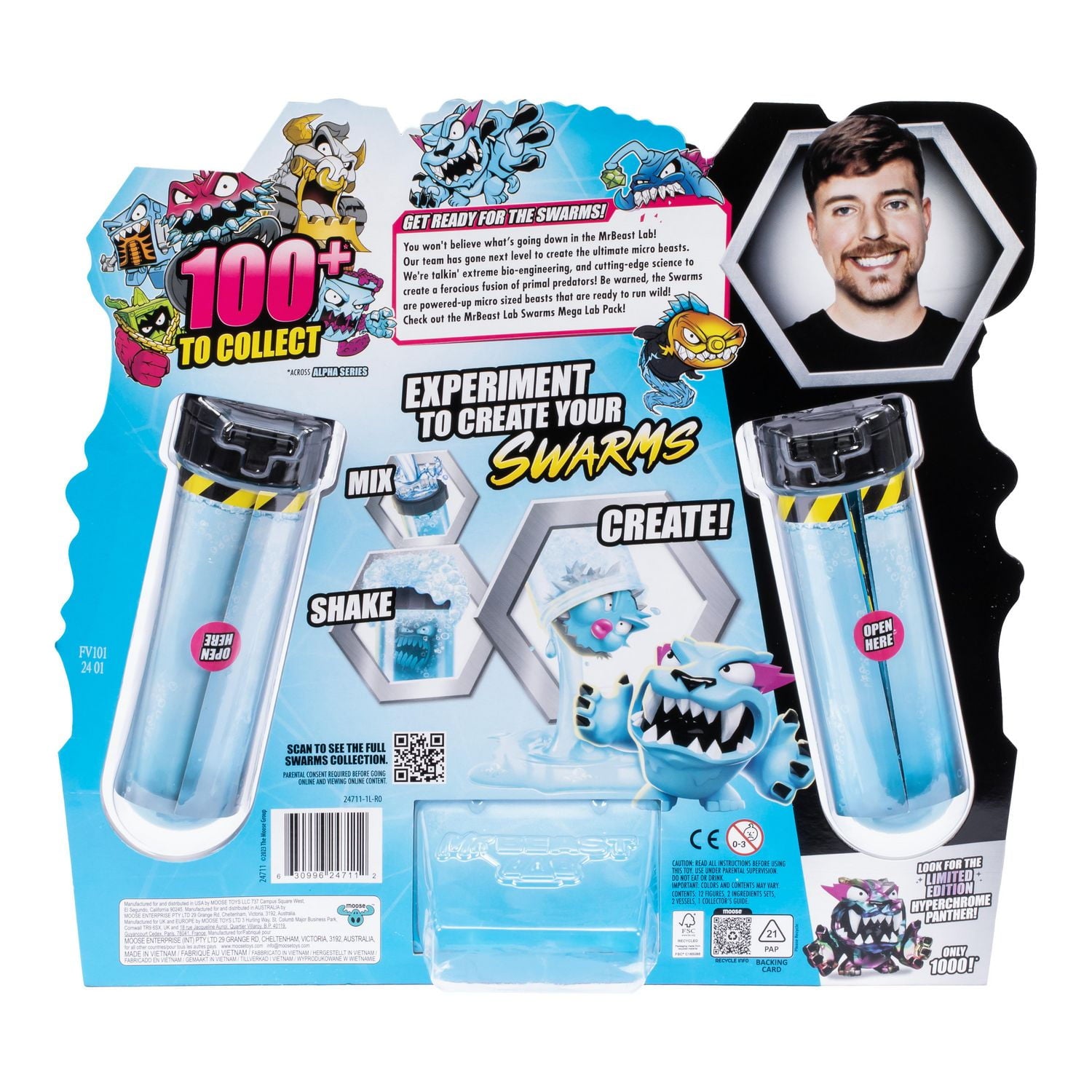 MrBeast Lab 24715 Mega Lab Pack, 12 Swarms Inside, Experiment to Mutate Your Swarms, Mix, Shake, Create