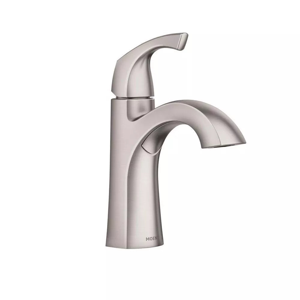 Moen 84505SRN Lindor Bathroom Faucet Spot Resist Nickel 1 Handle High Arc