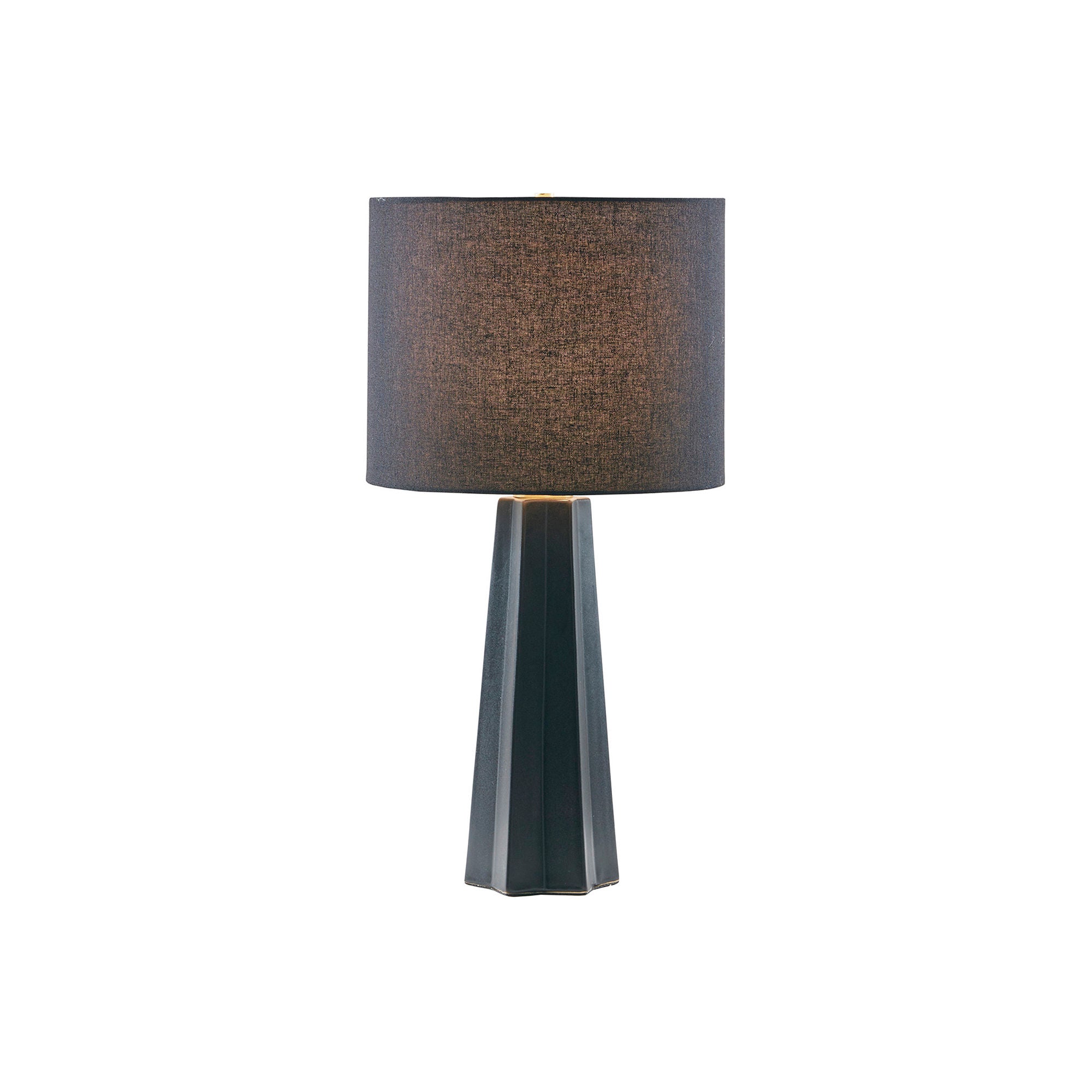 Martha Stewart Athena Geometric Ceramic Table Lamp - BLACK ONE SIZE