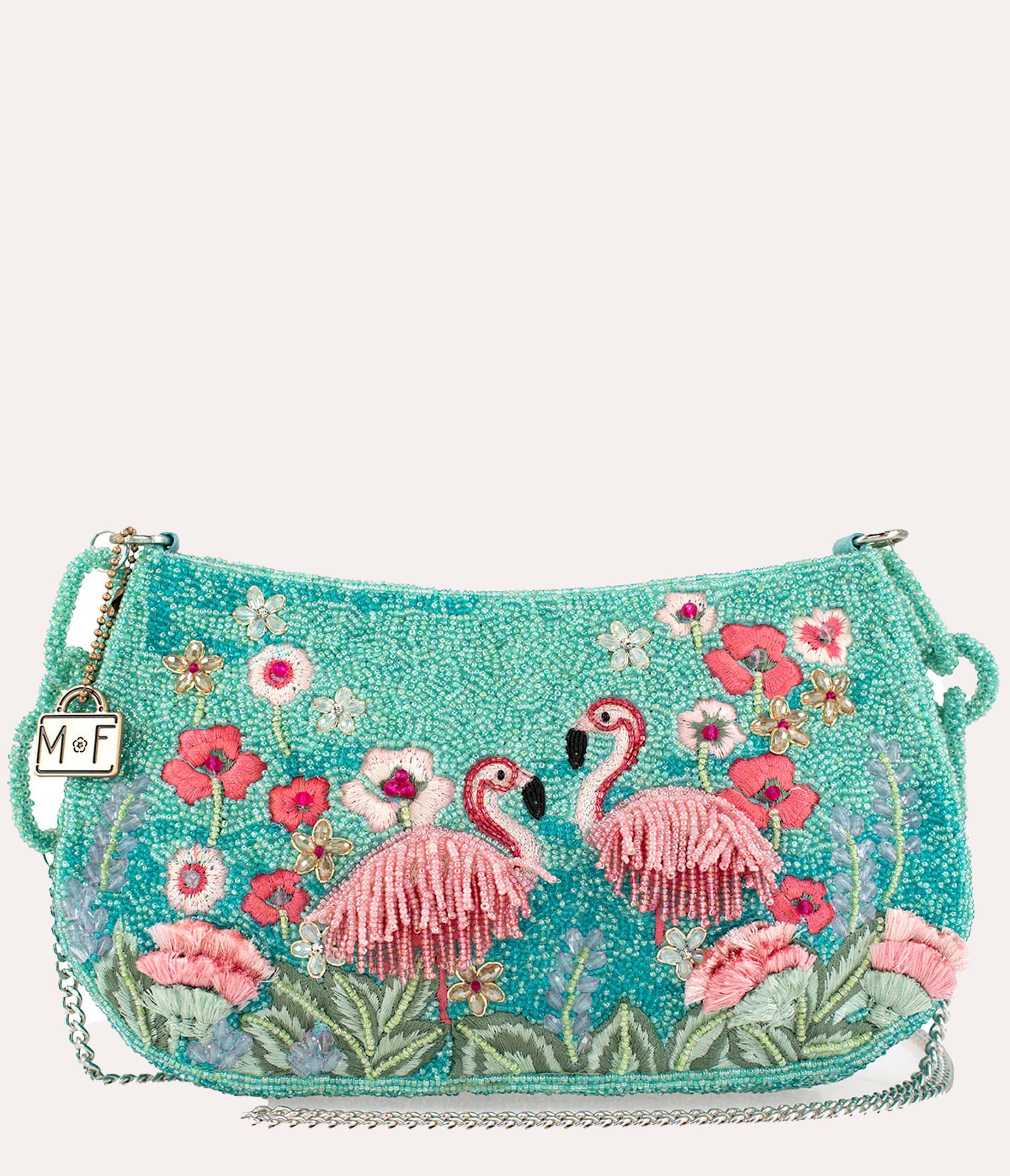 Mary Frances Flirty Flamingos Crossbody Bag