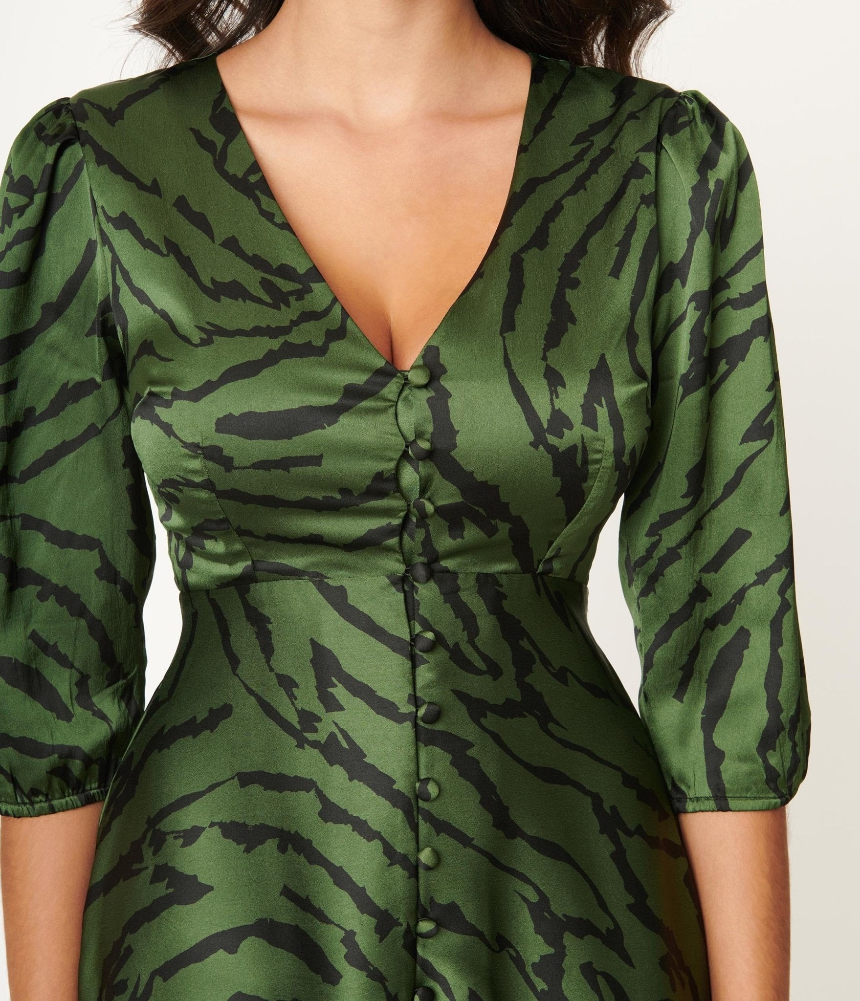 Green Zebra Print Kira Swing Dress