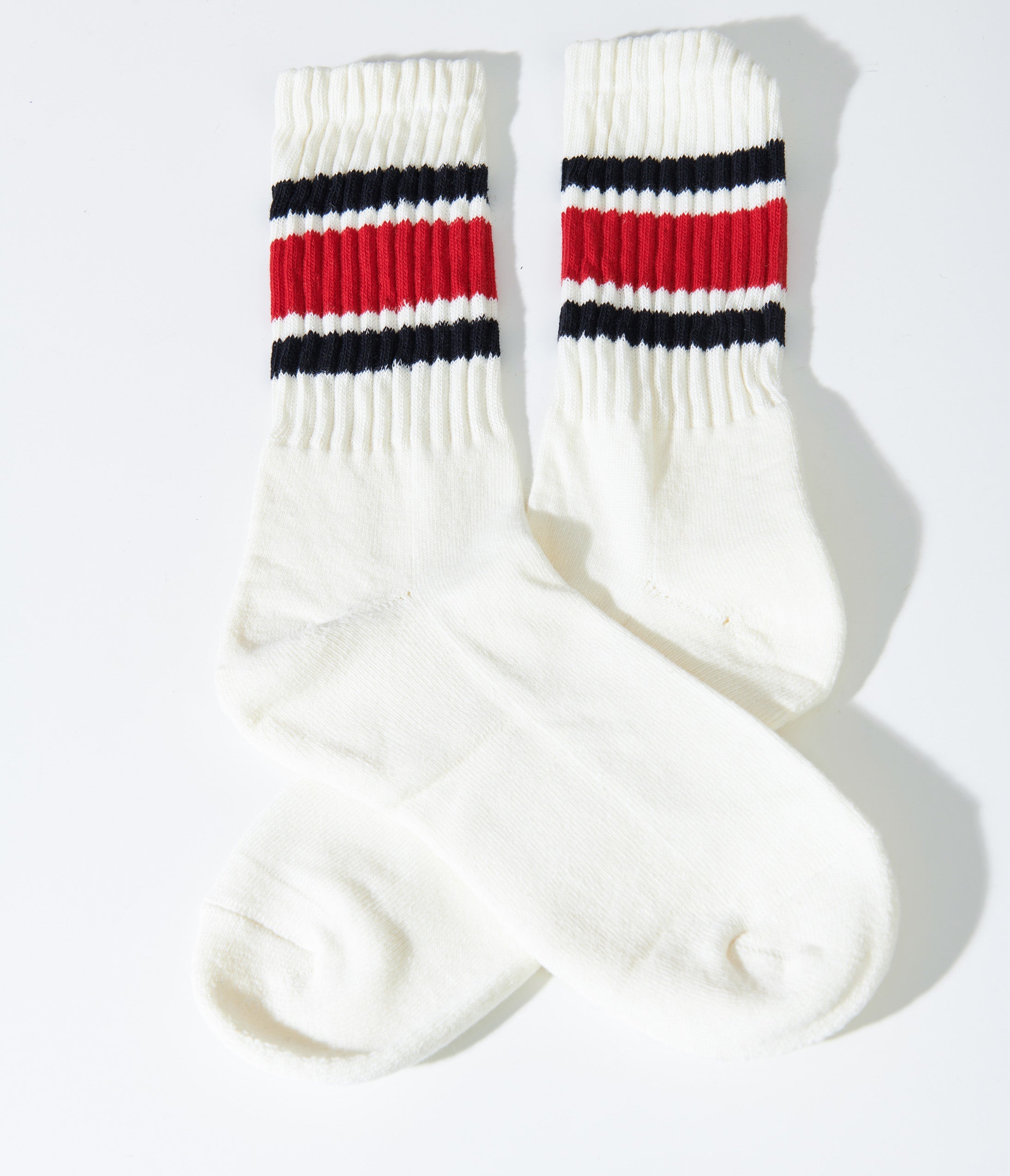 White & Red Striped Socks