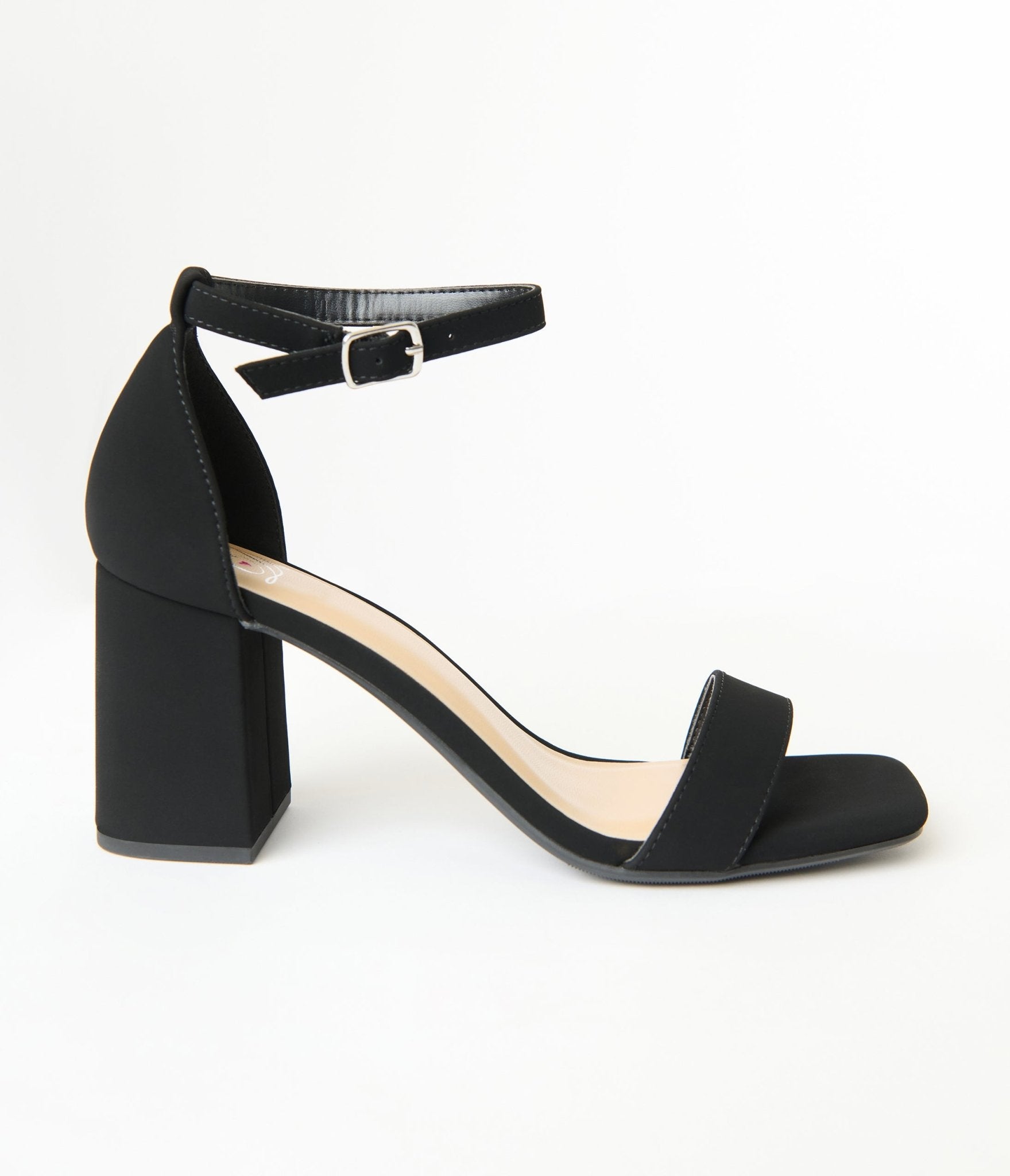 Black Suede Heeled Sandals